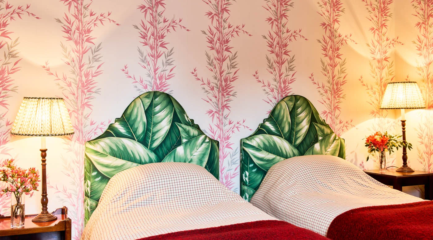 Jungle Leaf Upholstered Headboard (King, Double, Single Size) — Interior Design Studio Sarah