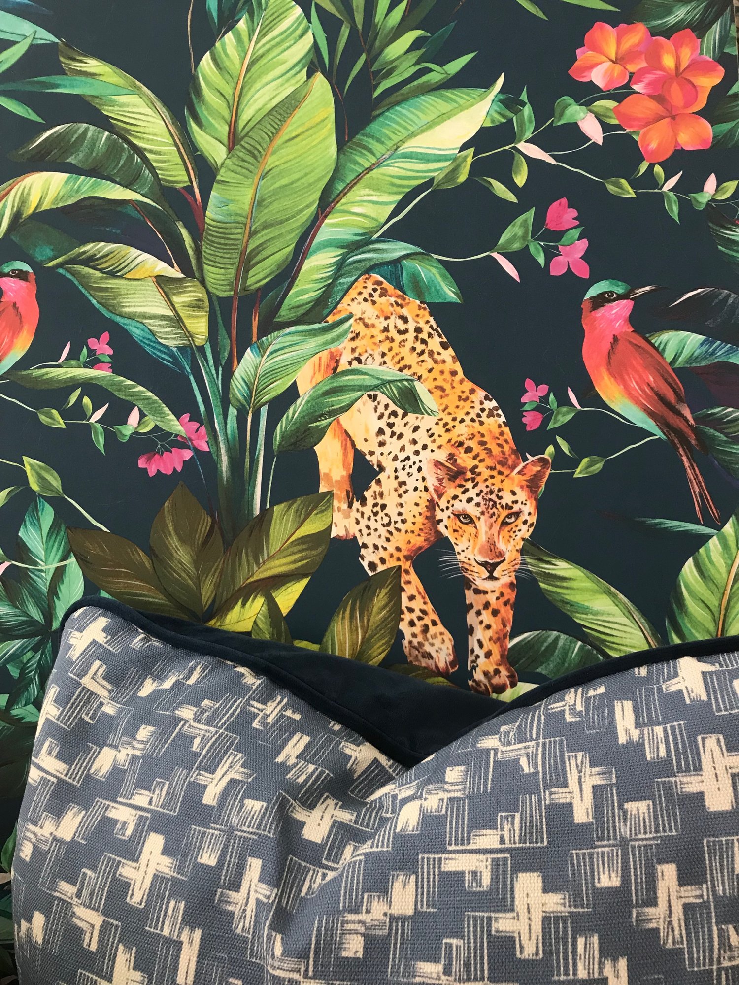 Keep it Tropical, Jungle Fever, Sapphire wallpaper (130cm wide) — Interior  Design Studio | Sarah Fortescue