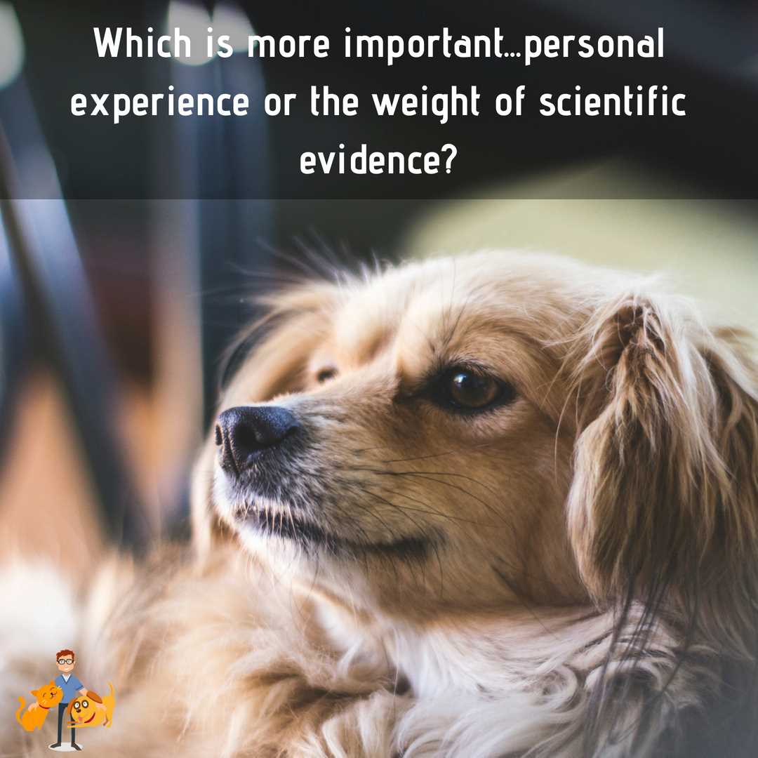is personal experience and opinion better than evidence based vet care based on scientific evidence?