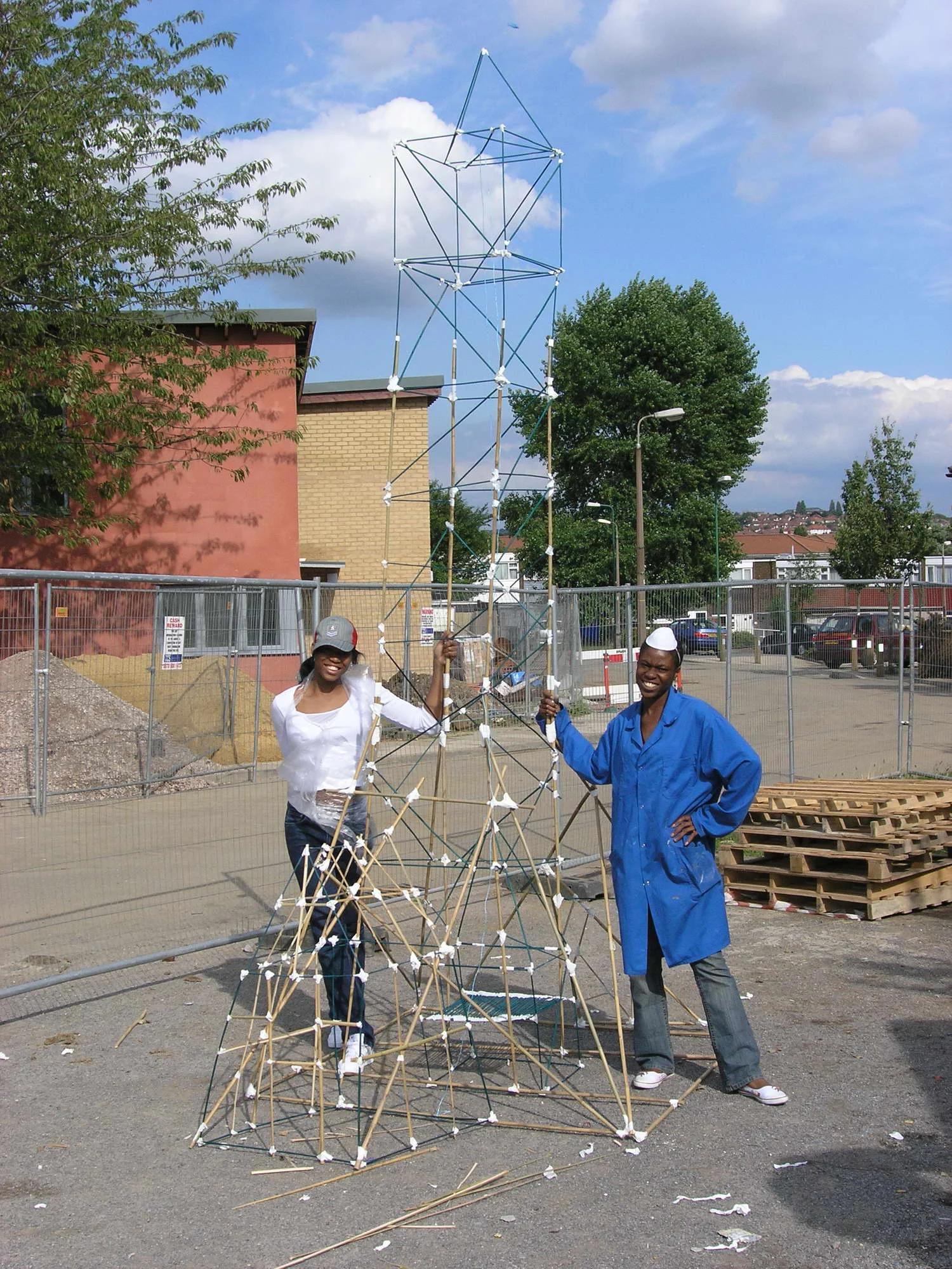  High rise construction, from a pack of bamboo and tape. 