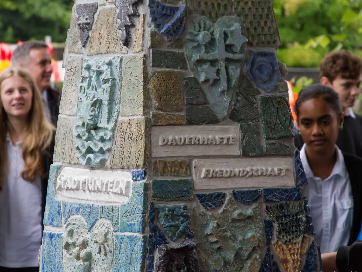The German script on the sculpture translates as ‘Lasting Friendship’. Photo by Igor Vucinic