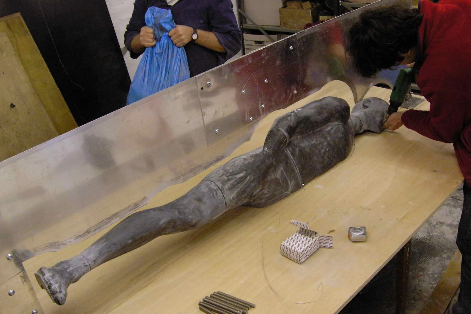  The former for the curved shell made from white concrete. 