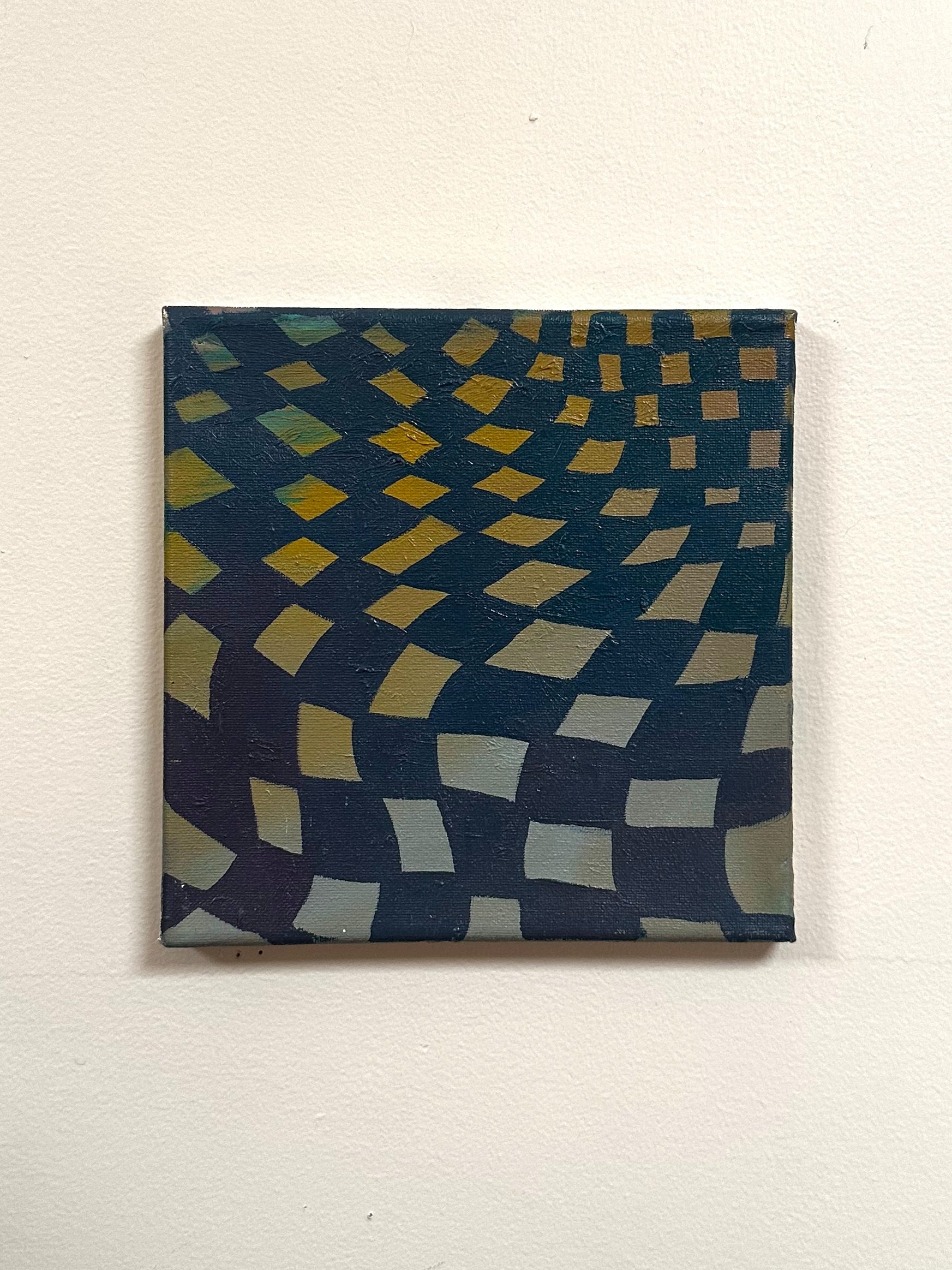 1. Grid Flow, Oil on canvas, 8 x 8 in, $45
