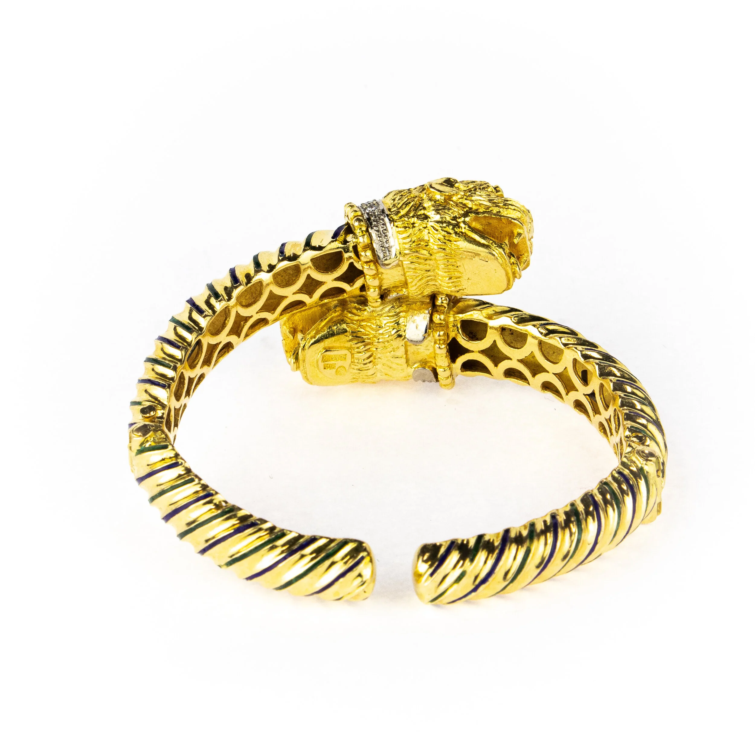 14ct Dragon Head Ruby & Diamond Bangle3.jpg