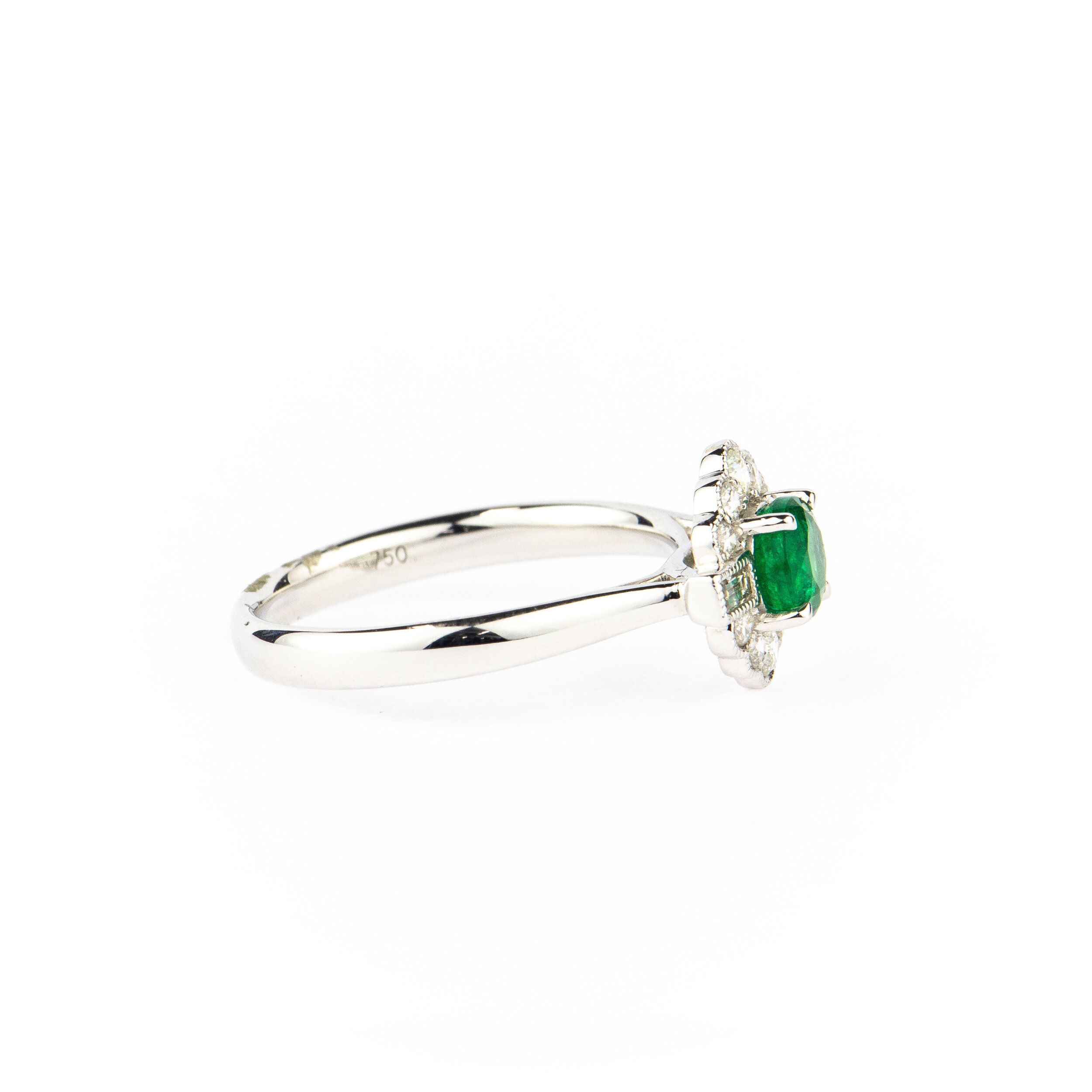 18ct Emerald & Diamond Art-Deco Style Ring — Rex Johnson & Sons