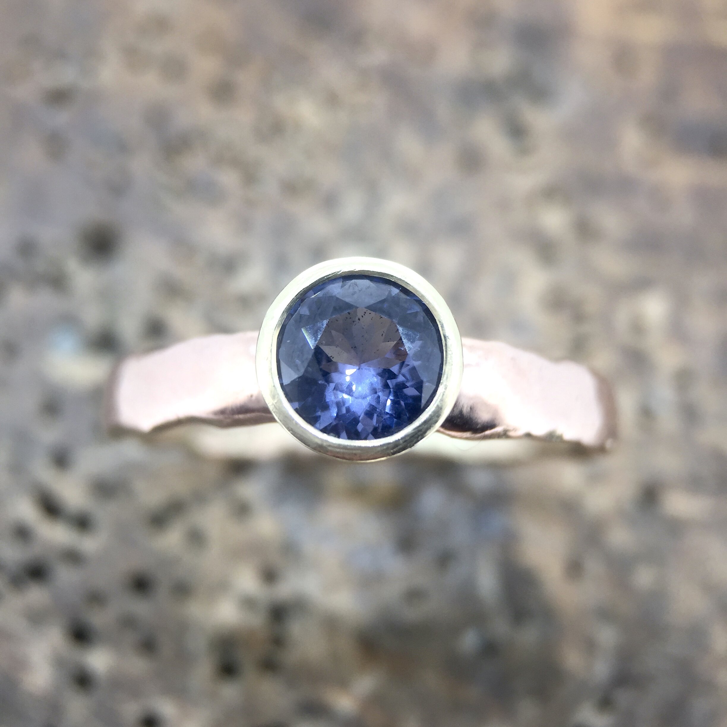 Grey Spinel Ring in 9ct Yellow and Rose Gold