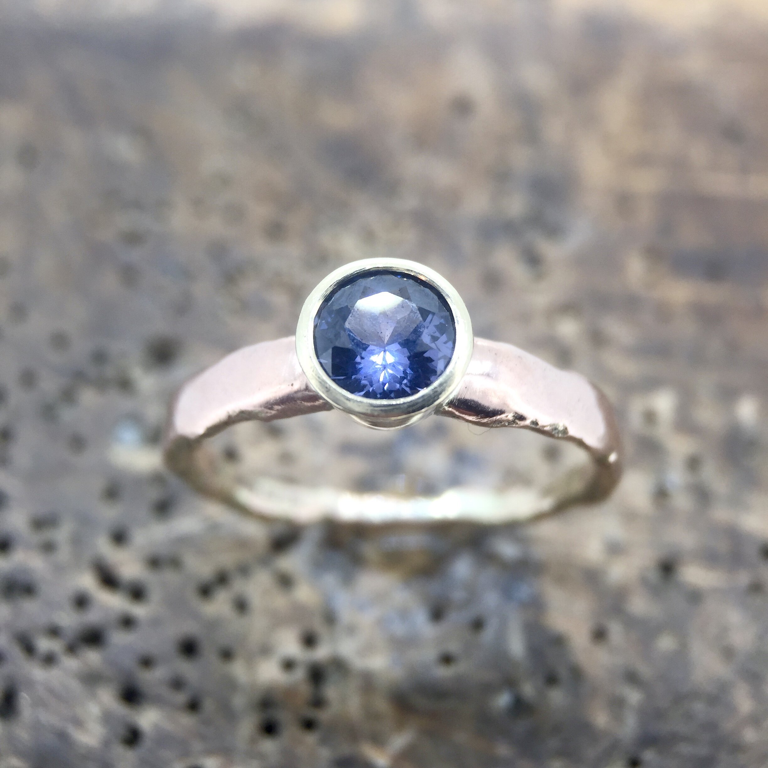Grey Spinel Ring in 9ct Yellow and Rose Gold
