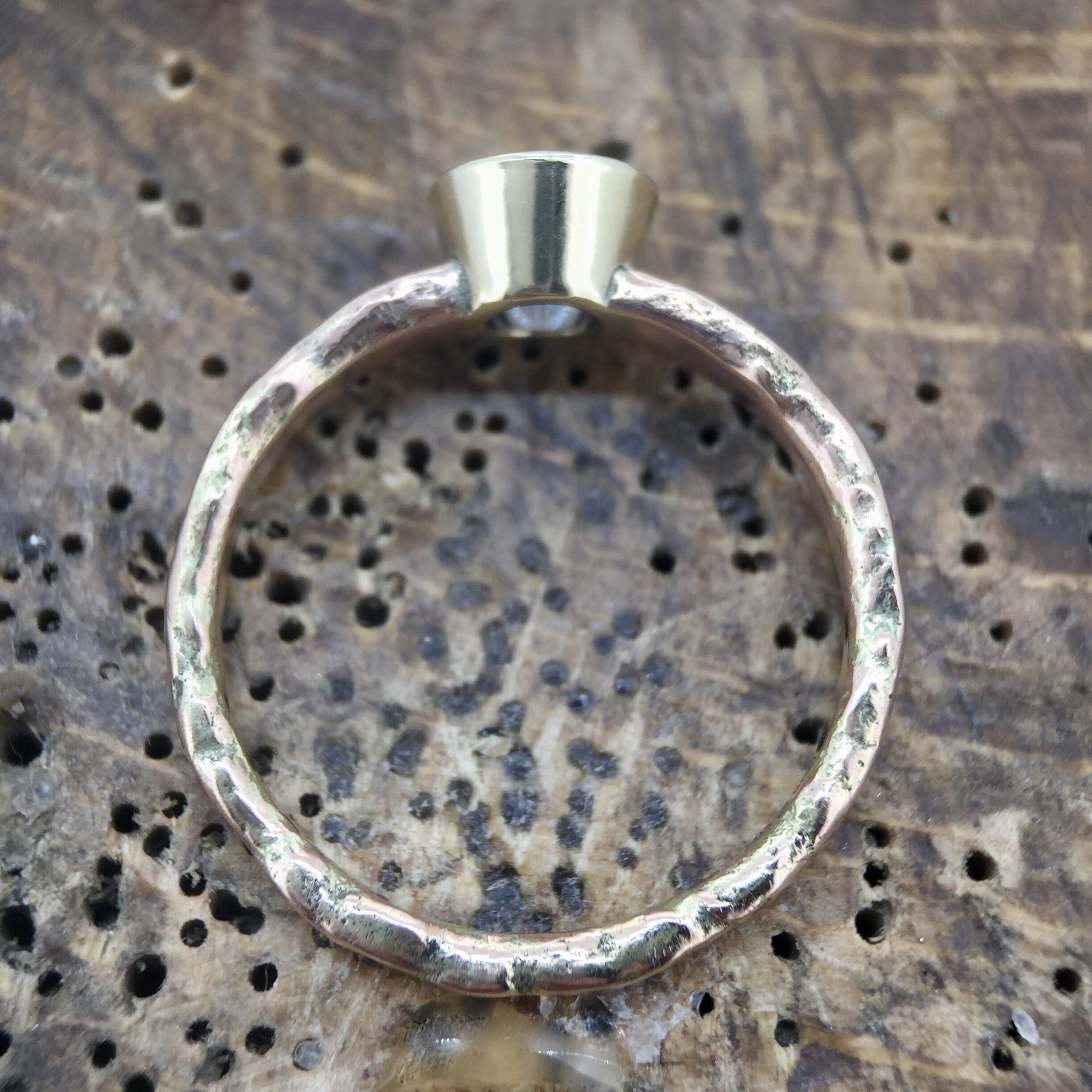 Grey Spinel Ring in 9ct Yellow and Rose Gold