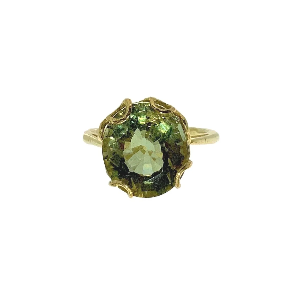 Apatite Cocktail Ring with Bubble setting in 18ct Yellow Gold