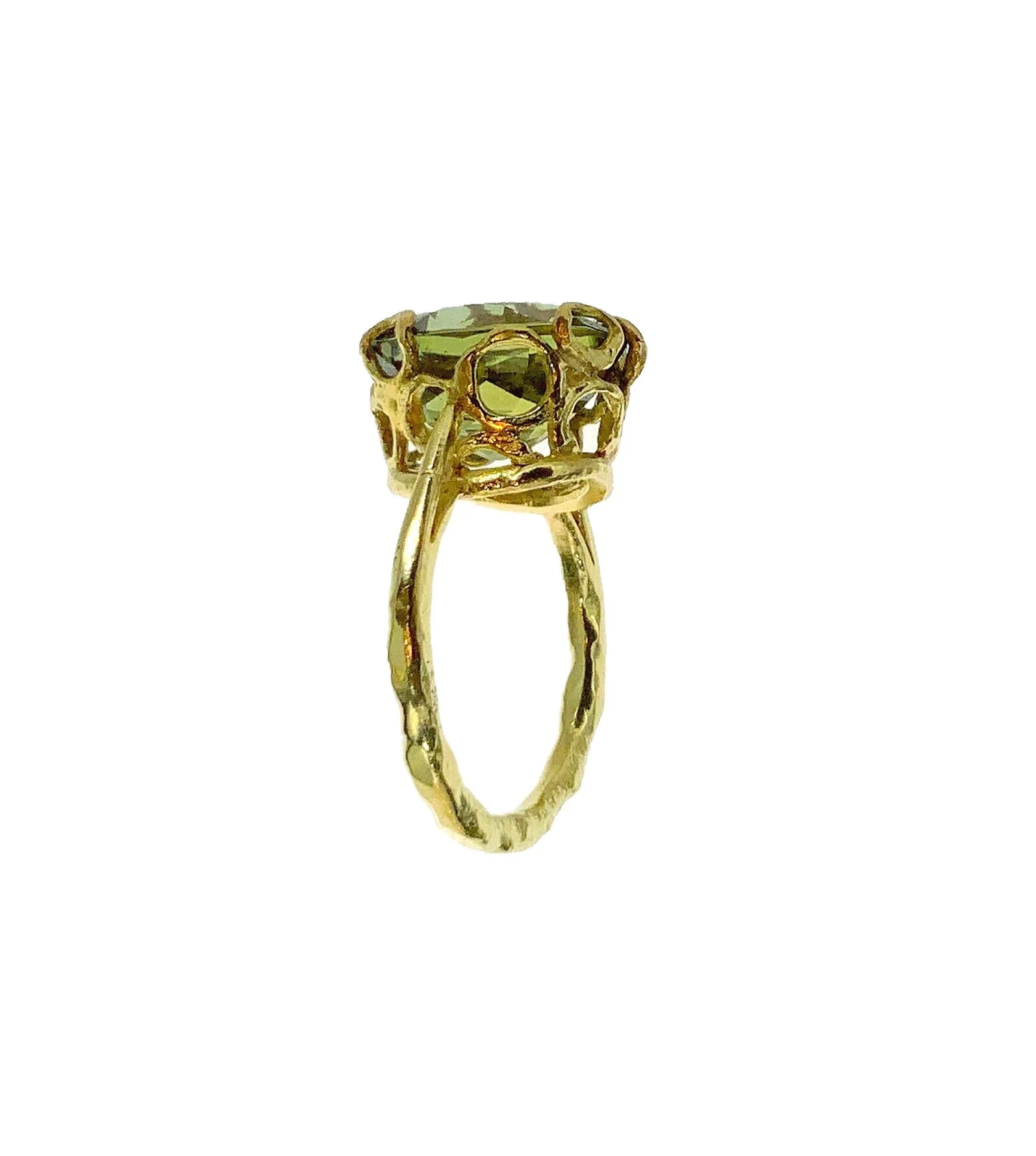 Apatite Cocktail Ring with Bubble setting in 18ct Yellow Gold