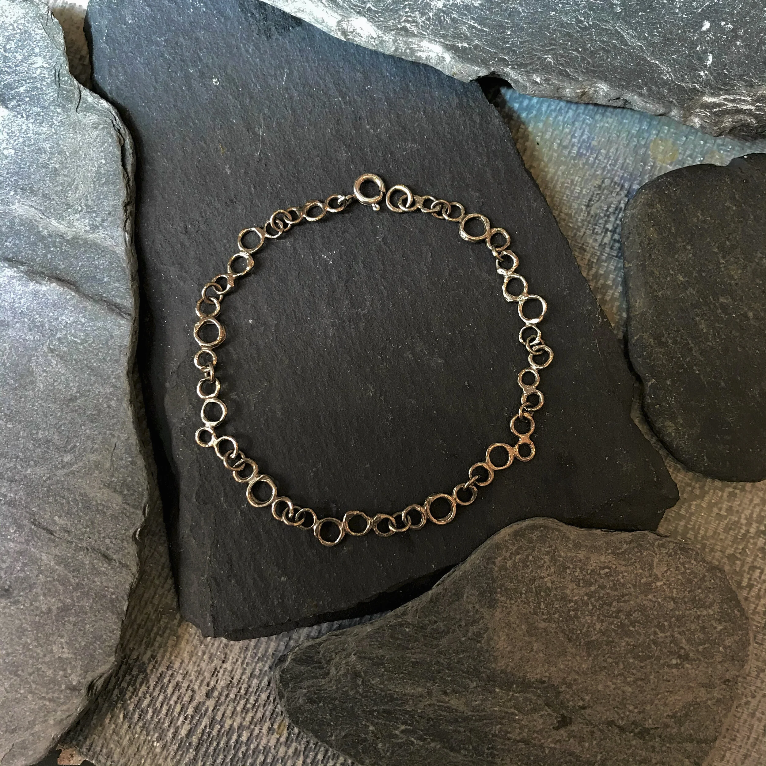 Molten Link Chain in 18ct White Gold