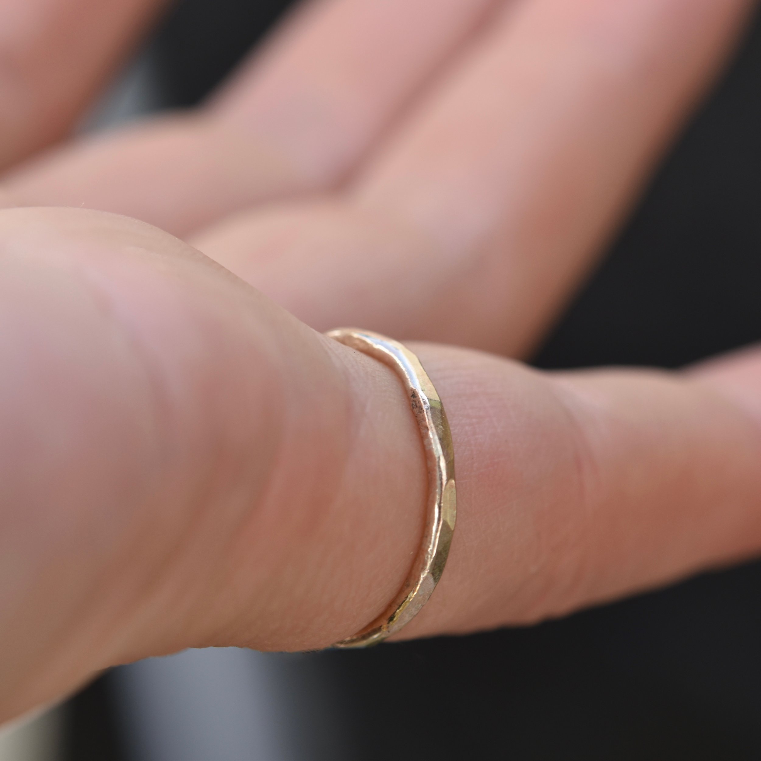 Erin Cox 9ct yellow gold molten stacking rings designer handmade handcrafted jewellery Uk Devon local present gift anniversary recycled ethically sourced gold