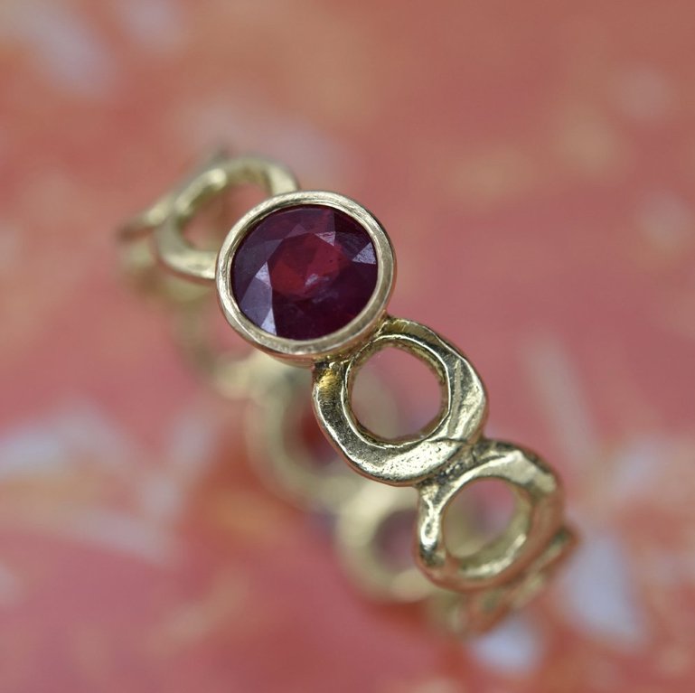 18ct ruby bubble ring - £2820