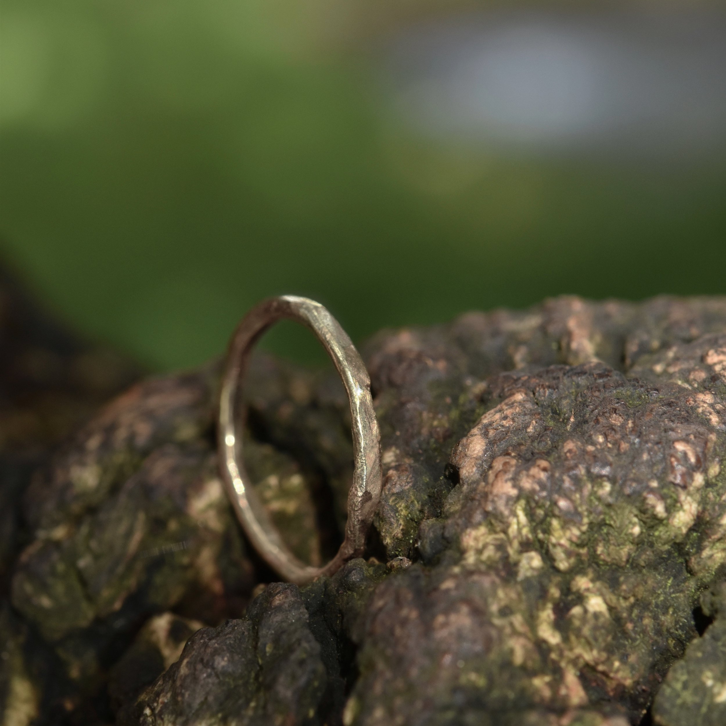 Erin Cox 9ct yellow gold molten stacking rings designer handmade handcrafted jewellery Uk Devon local present gift anniversary recycled ethically sourced gold