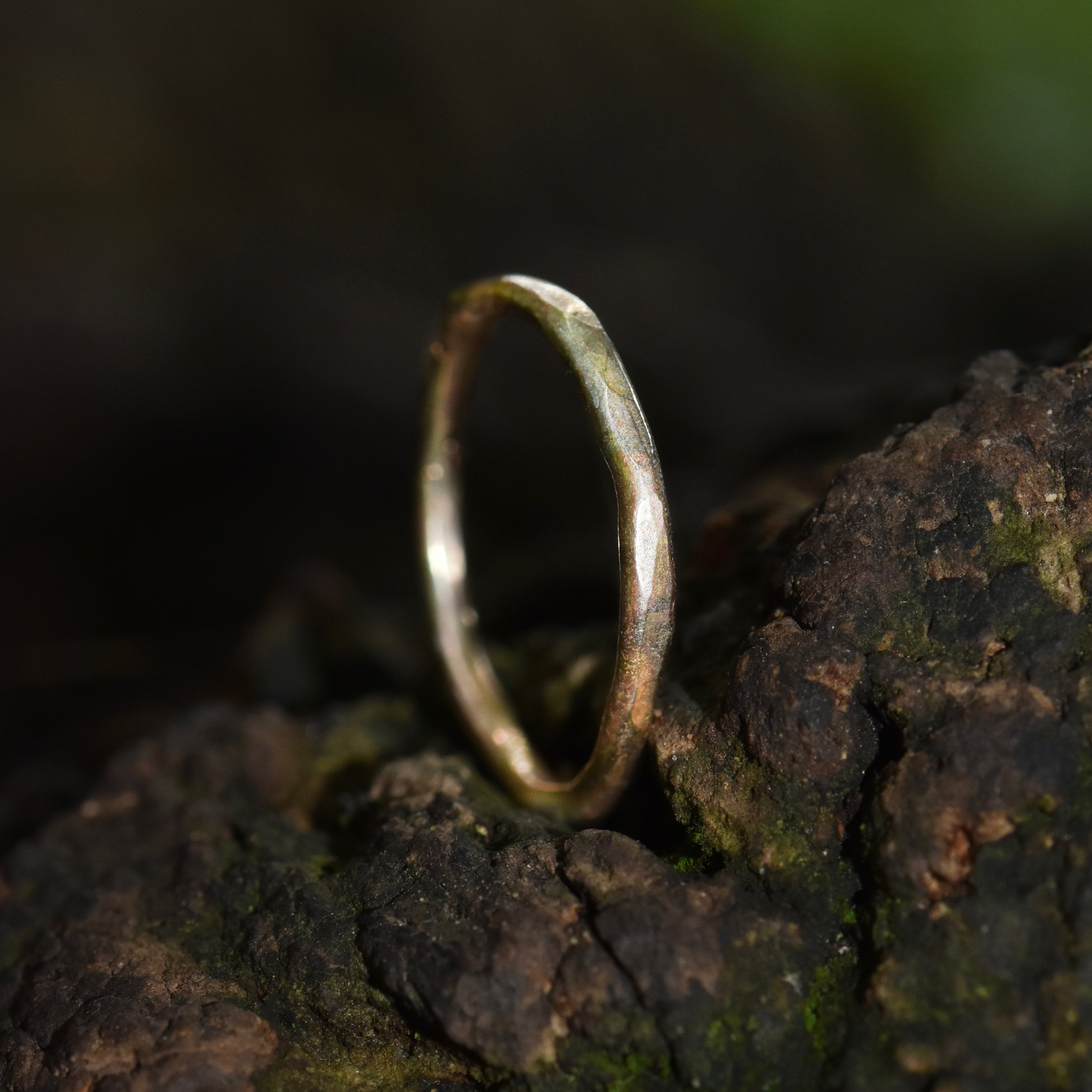 Erin Cox 9ct yellow gold molten stacking rings designer handmade handcrafted jewellery Uk Devon local present gift anniversary recycled ethically sourced gold