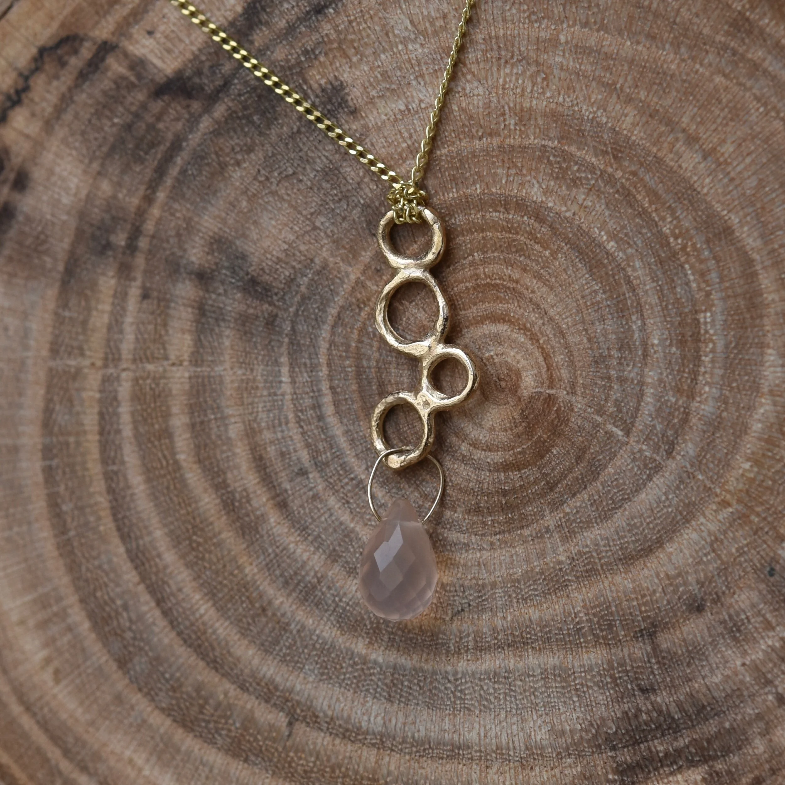 Erin Cox 9ct yellow gold lapis lazuli briolette drop necklace. Handmade handcrafted designer jewellery ethically sourced recycled gold Devon UK local present gift birthday anniversary