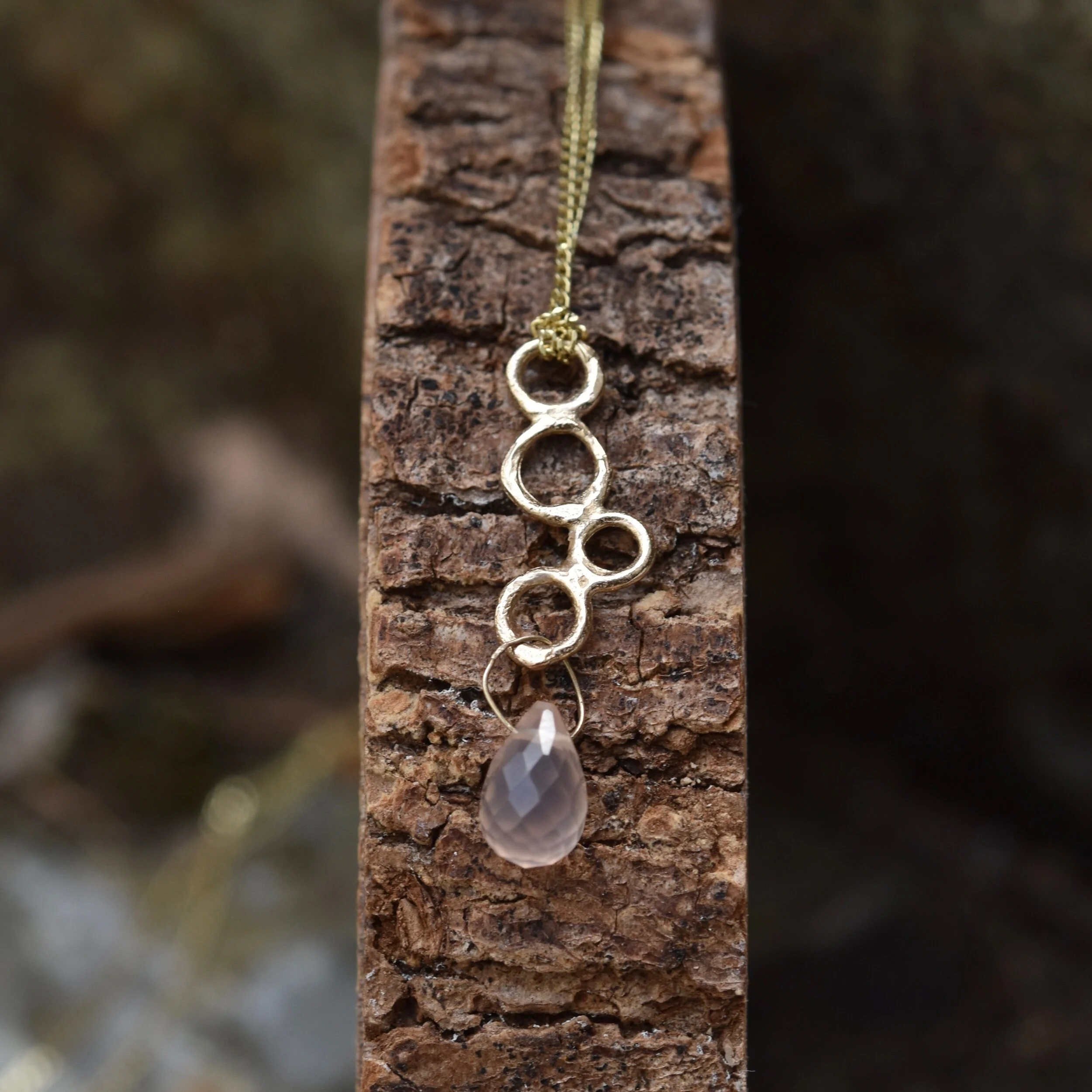 Erin Cox 9ct yellow gold lapis lazuli briolette drop necklace. Handmade handcrafted designer jewellery ethically sourced recycled gold Devon UK local present gift birthday anniversary