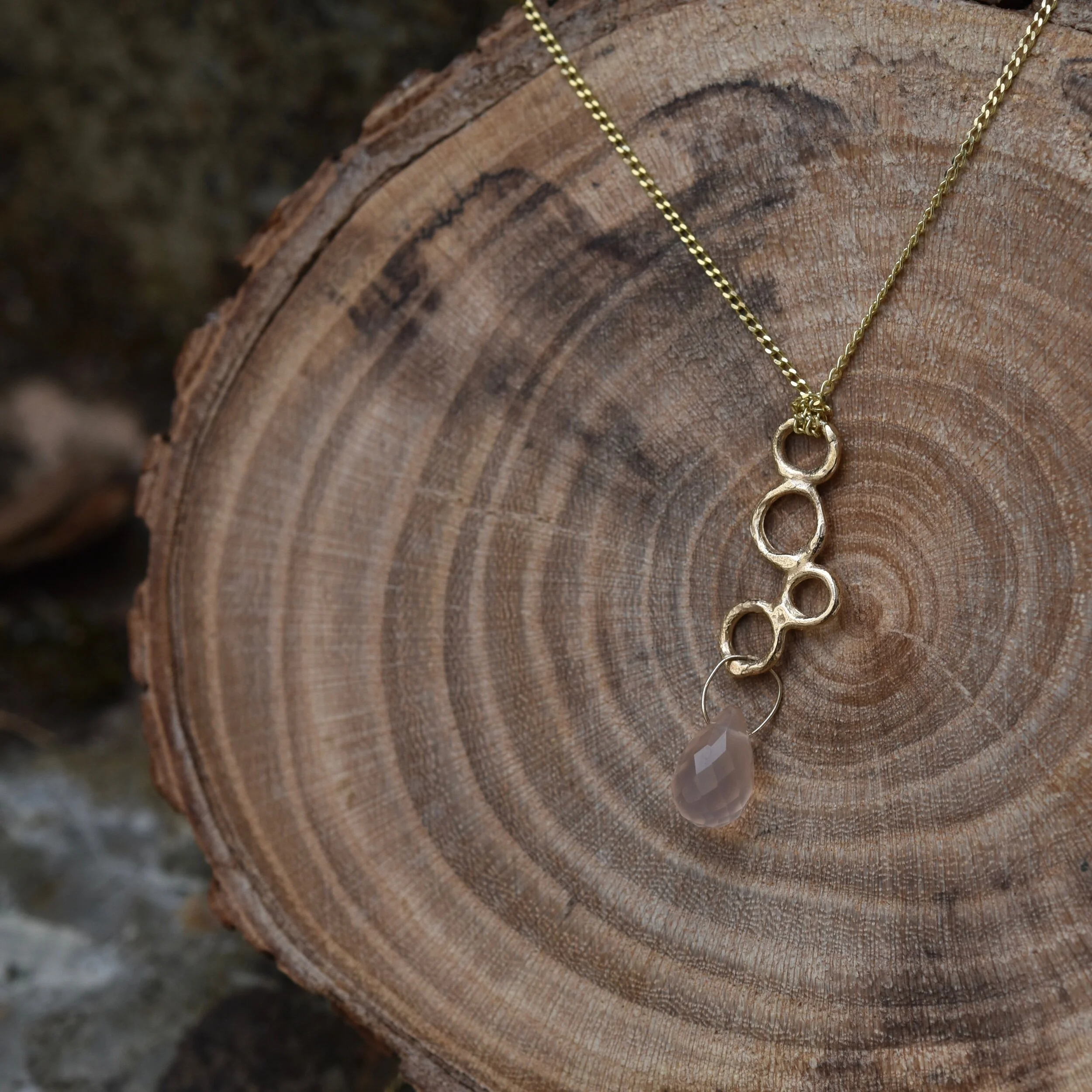 Erin Cox 9ct yellow gold lapis lazuli briolette drop necklace. Handmade handcrafted designer jewellery ethically sourced recycled gold Devon UK local present gift birthday anniversary