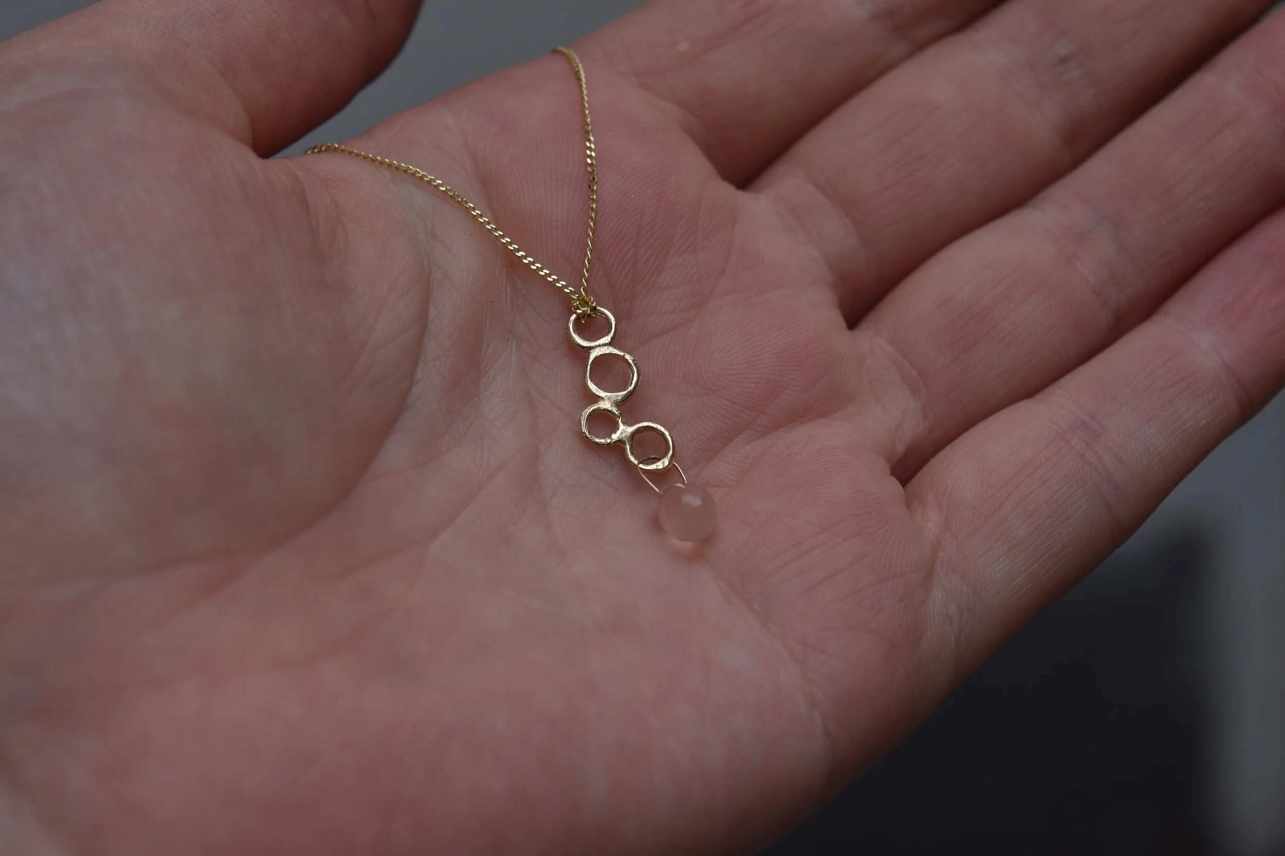 Erin Cox 9ct yellow gold lapis lazuli briolette drop necklace. Handmade handcrafted designer jewellery ethically sourced recycled gold Devon UK local present gift birthday anniversary