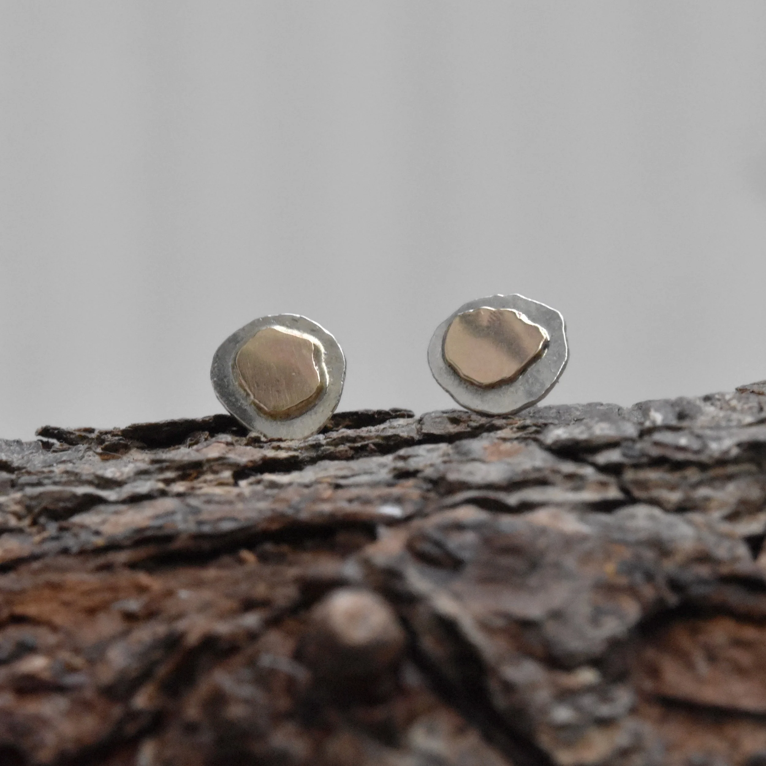 9ct Yellow and White Gold Siren Earrings