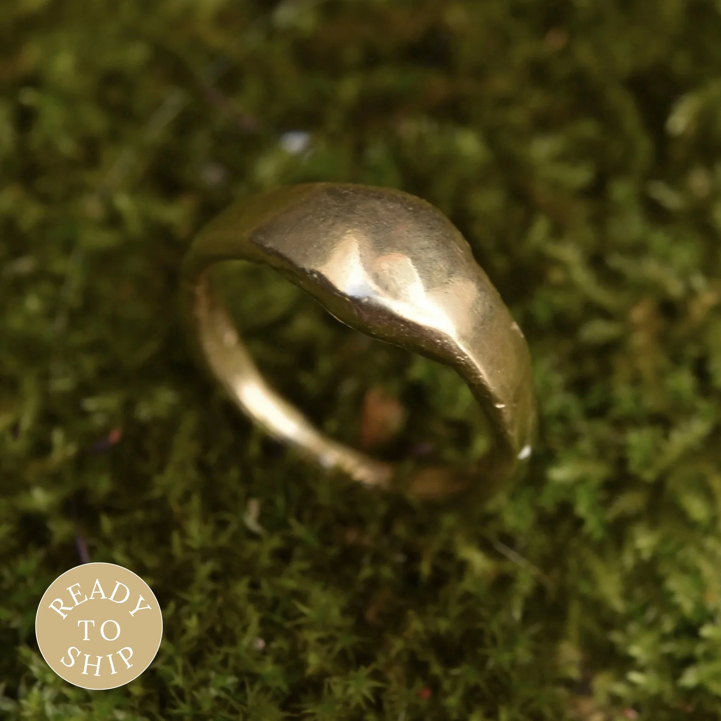 9ct Yellow Gold Molten Signet Style Pinky Ring