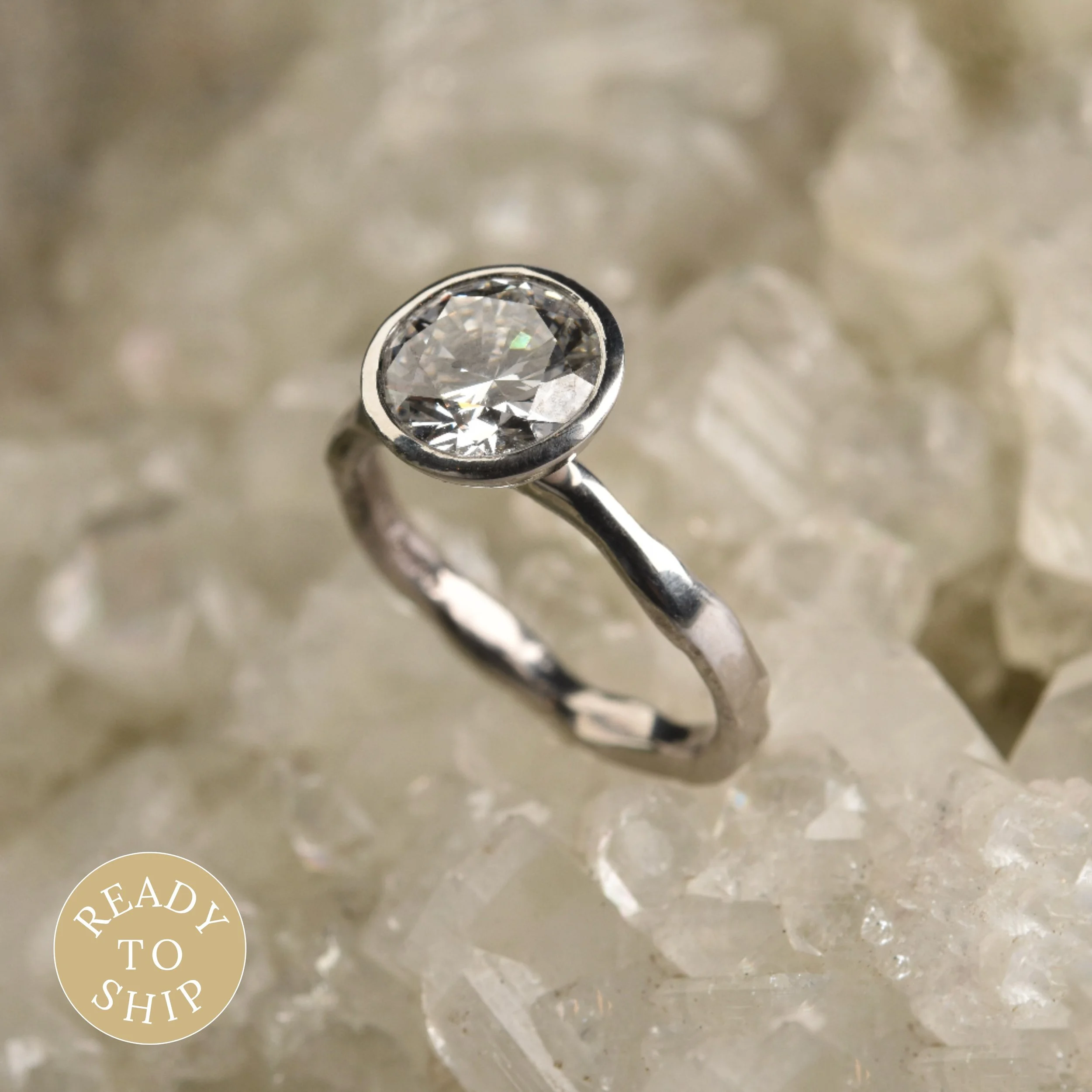 Platinum 2.01ct Lab Grown Diamond Molten ‘Tamar’ Ring