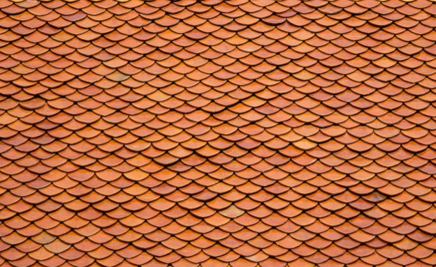 Concrete roofing tiles.