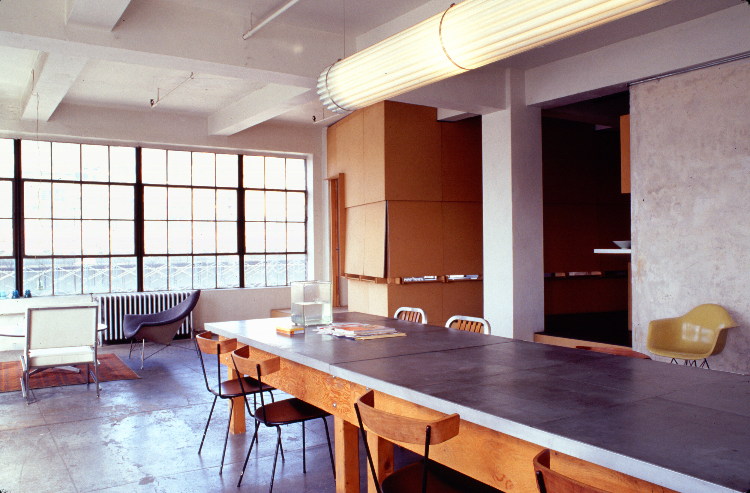 LIVE / WORK LOFT - 1998 This seminal project started off Eric Mailaender's personal work and became the first home of Resistance Design in Hells Kitchen NYC. Although an extremely low budget project and self-built, the space was ahead of its time and influenced other architects and designers. The loft was published in the prestigious British magazine World of Interiors and in a design book Private Places.