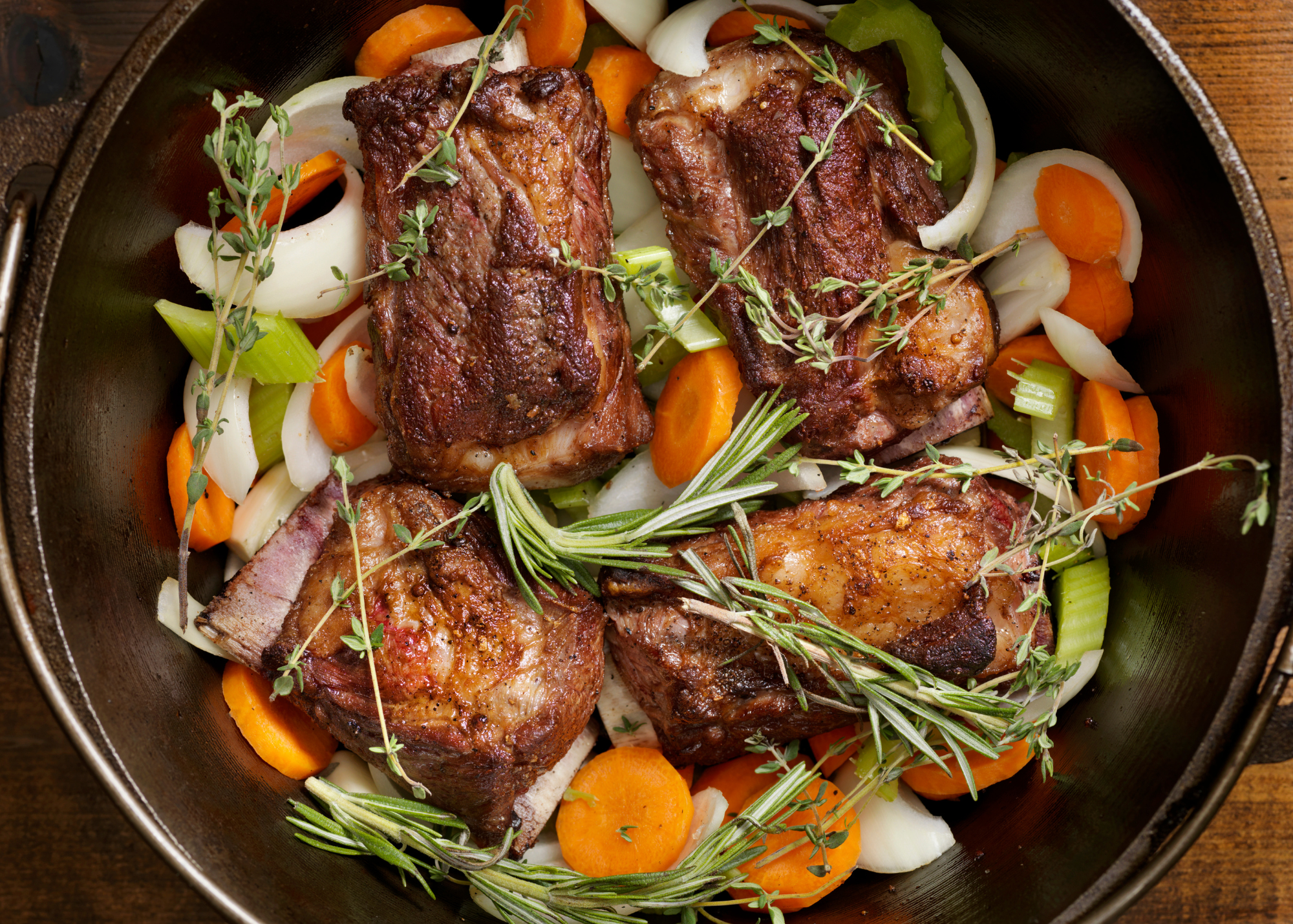 Braised Short Ribs with Rosemary Demi-Glace