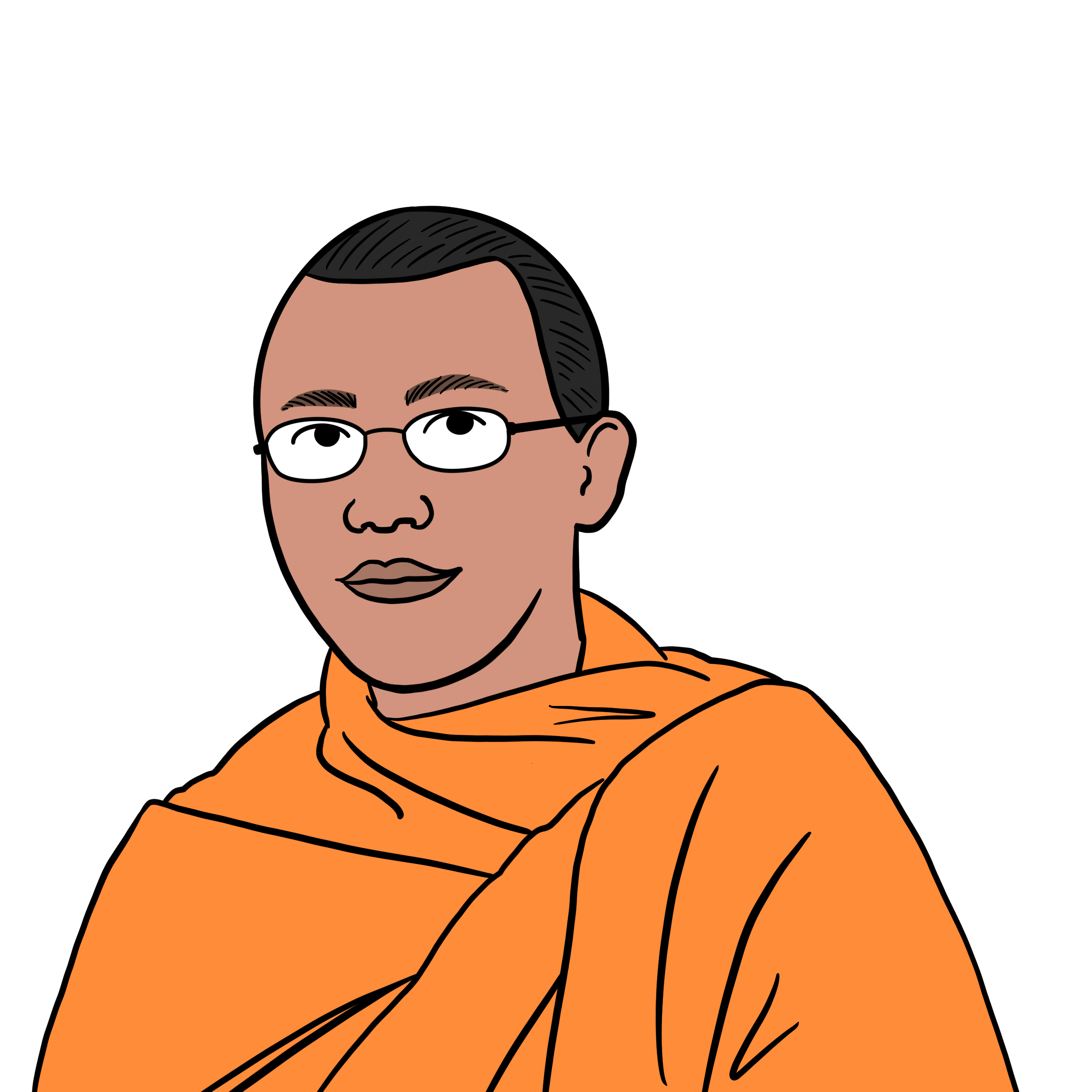 Theravada Monk Head and Shoulders Colour.png