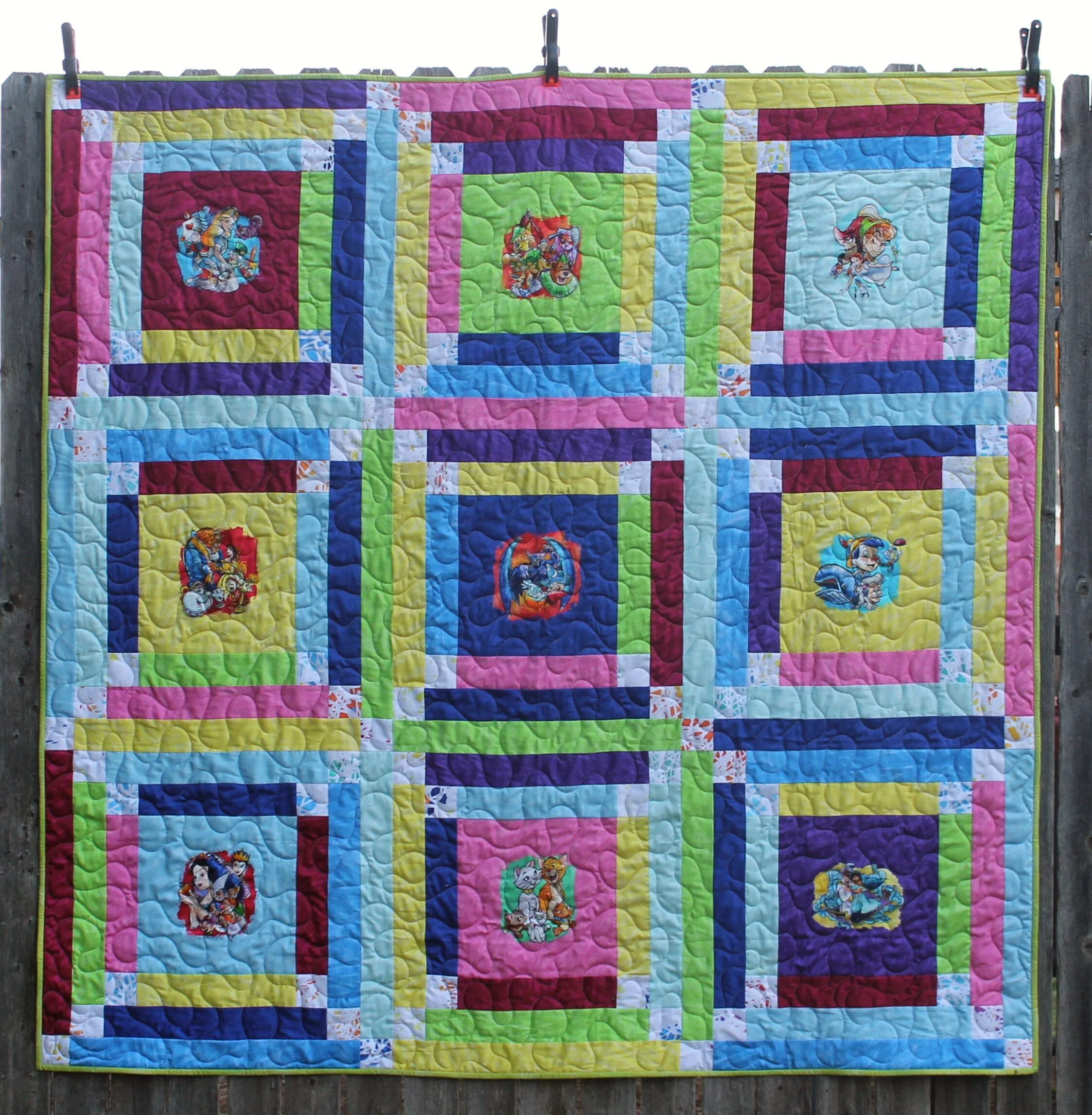 Sketchy Panels Two Finished Quilts Katie Mae Quilts Single irish chain quilt pattern. katie mae quilts