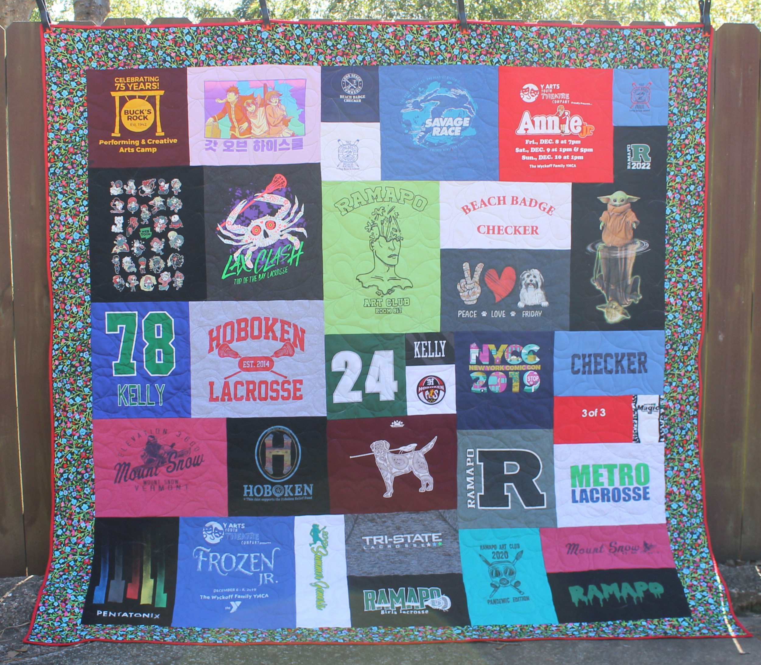 Triplets 18th Bday a Set of Finished TShirt Quilts — Katie Mae Quilts