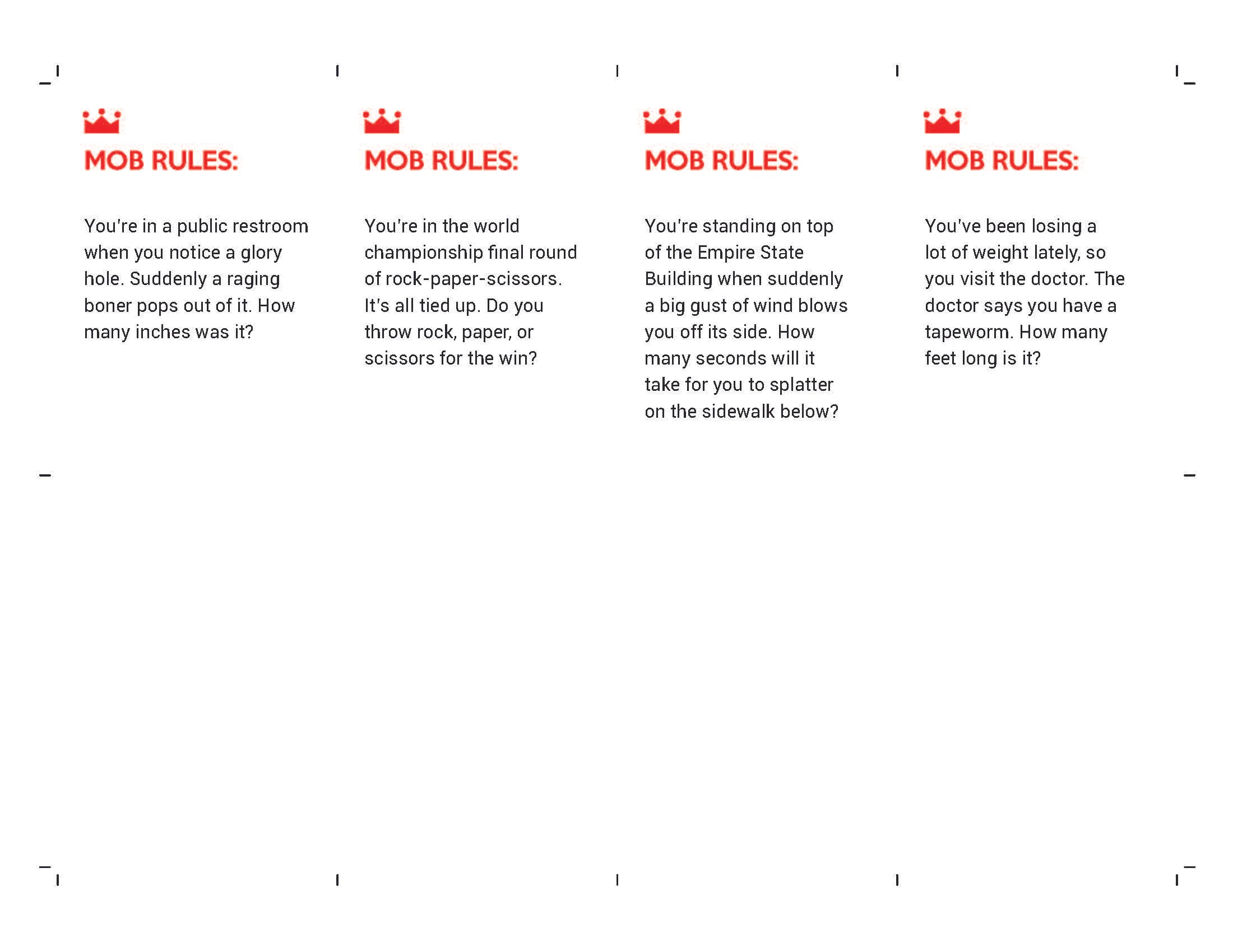 Mob Rules sample cards