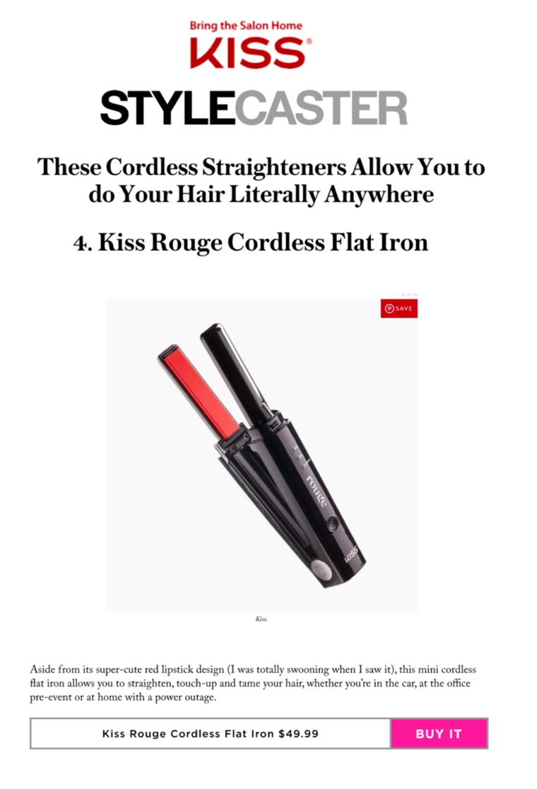 kiss rouge cordless flat iron