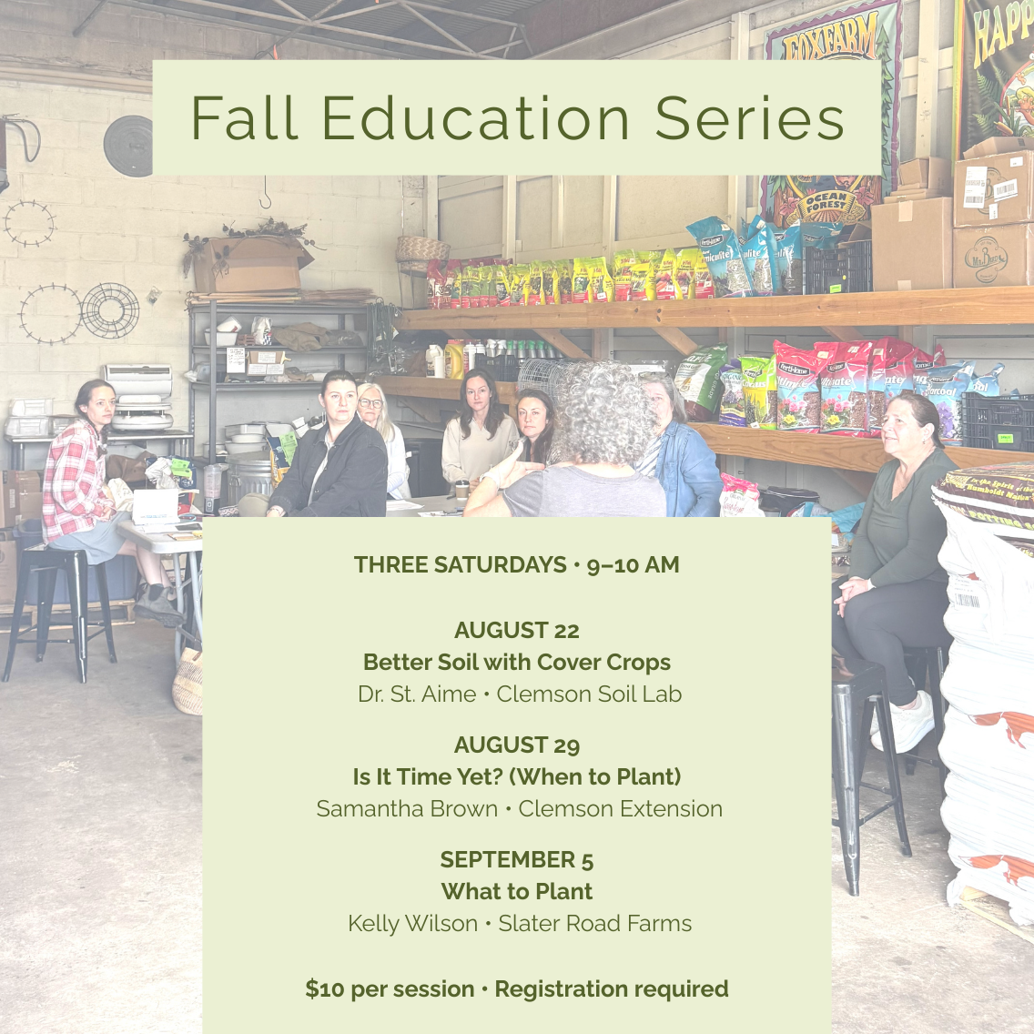 Fall Education Series | What to Plant (Seeds Now, Flowers Later) | September 5