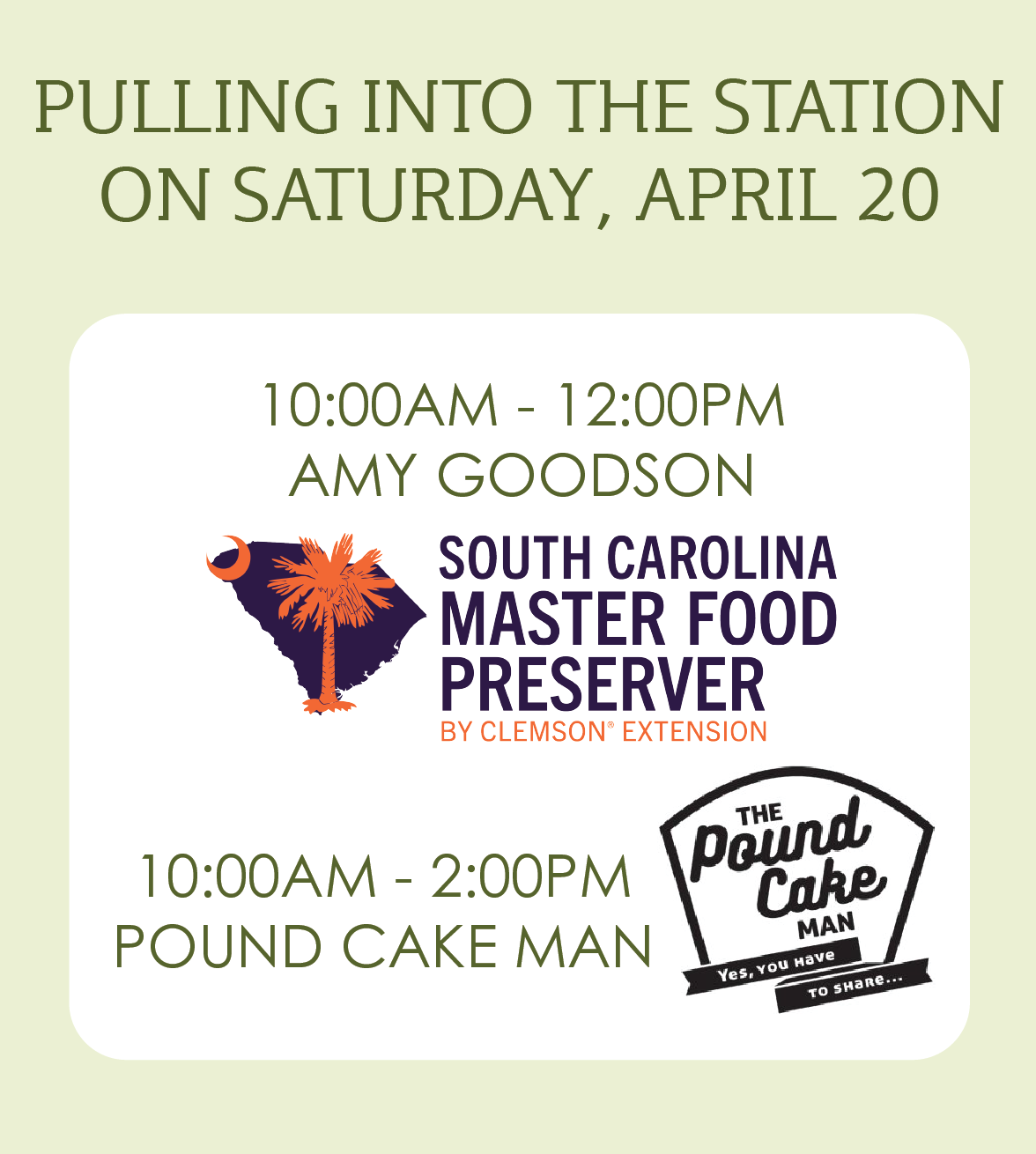 Pound Cake Man &amp; Amy Goodson at the Station