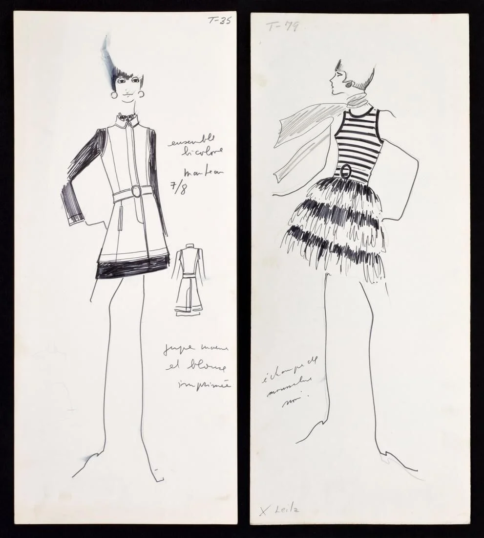 Two Original Fashion Designs ca. 1960s