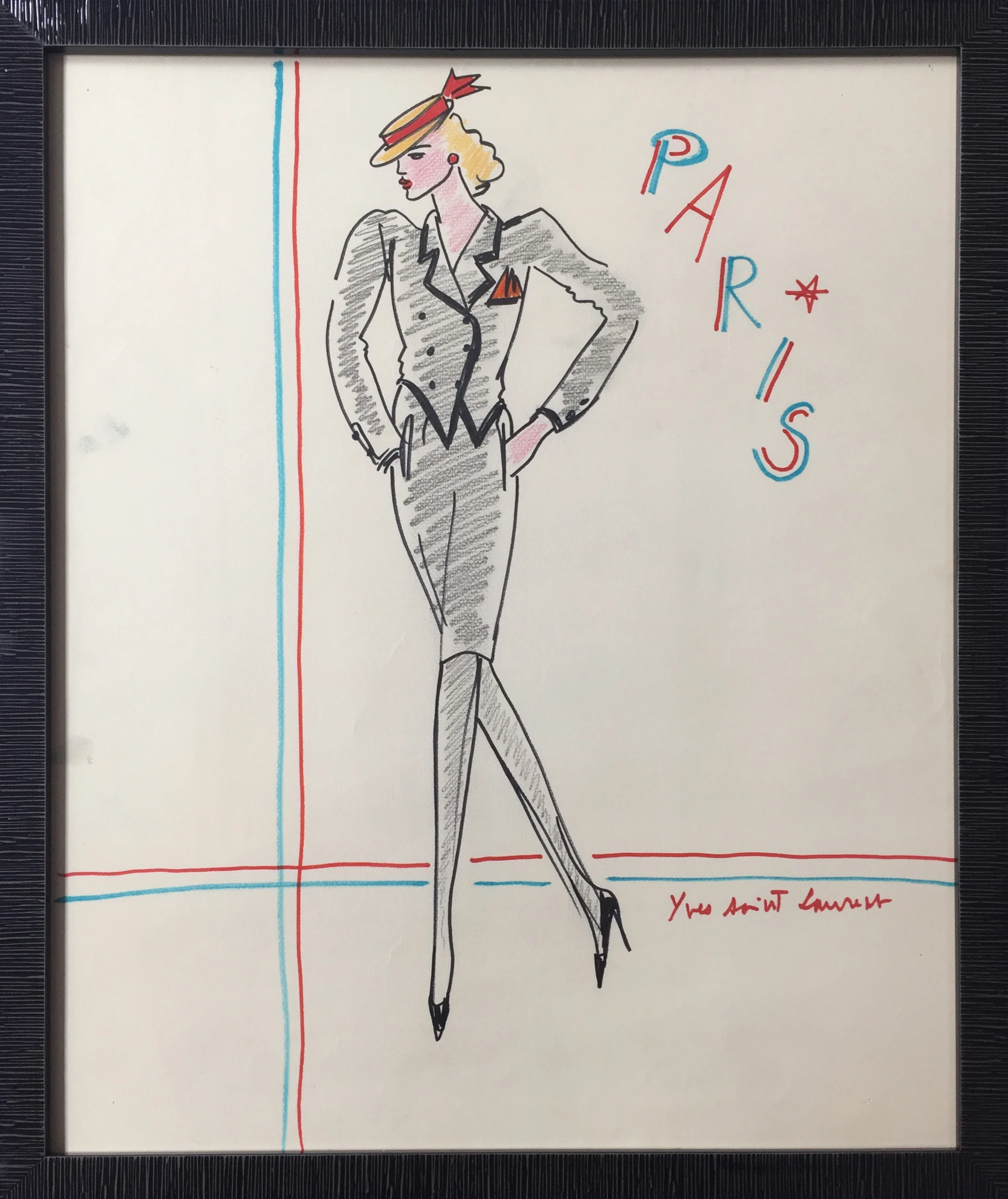 Paris - signed Design for a Black Suit