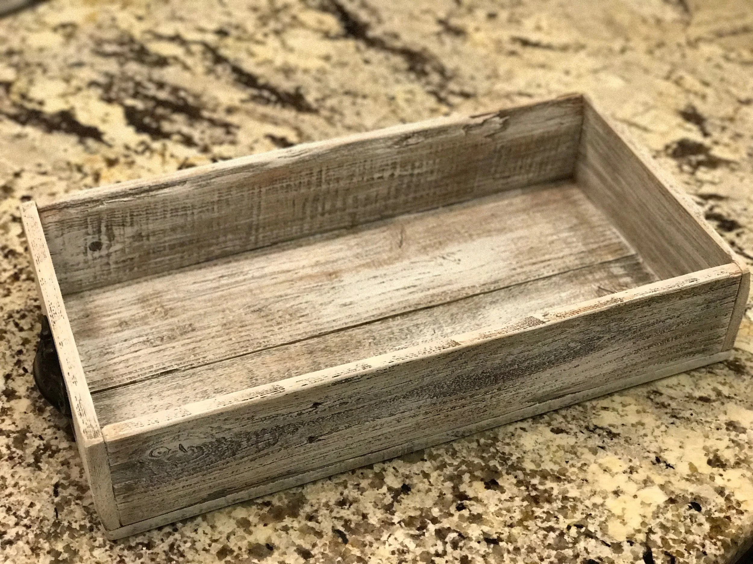 Handmade, reclaimed wood tray