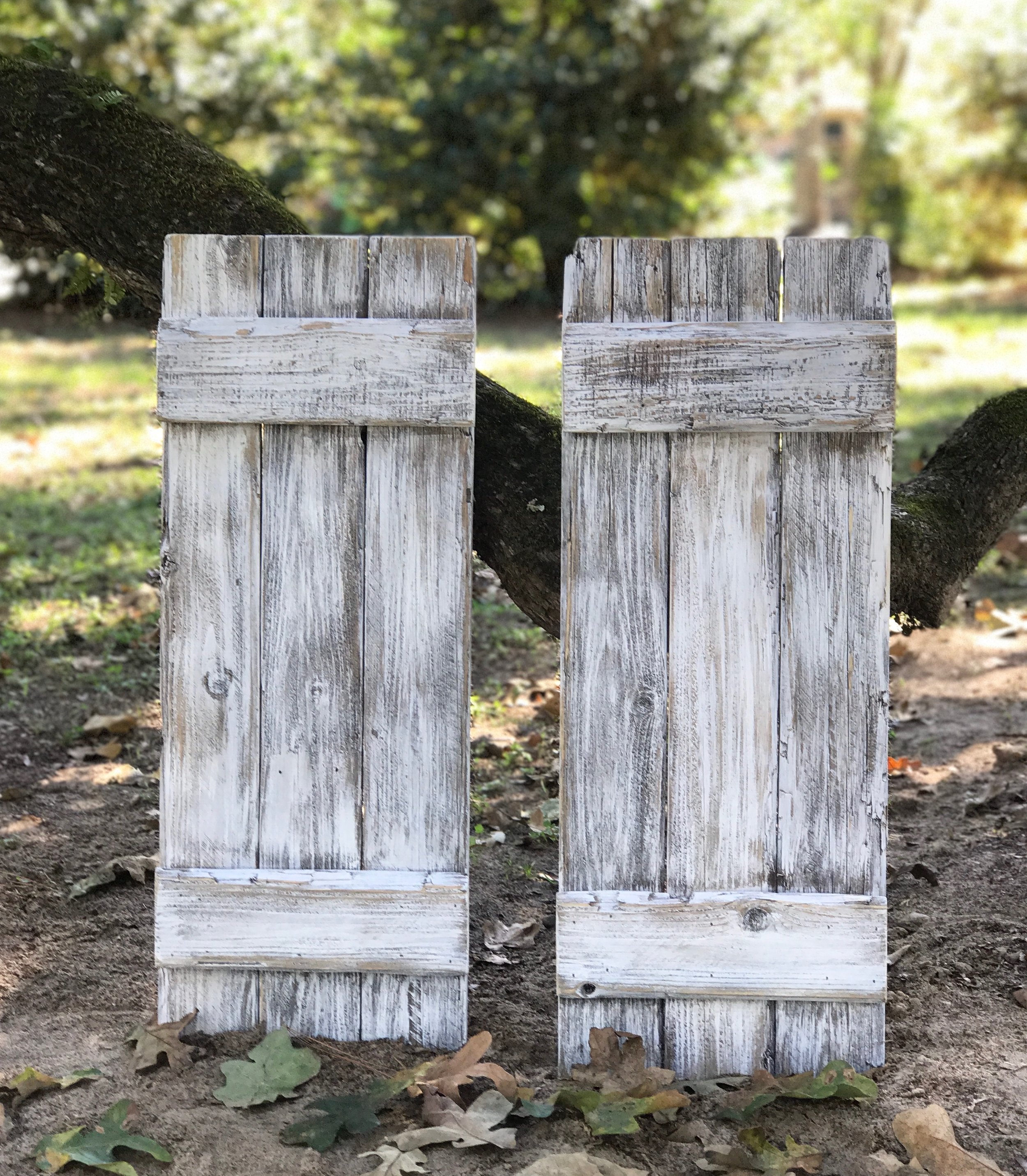 Handmade, reclaimed wood shutters