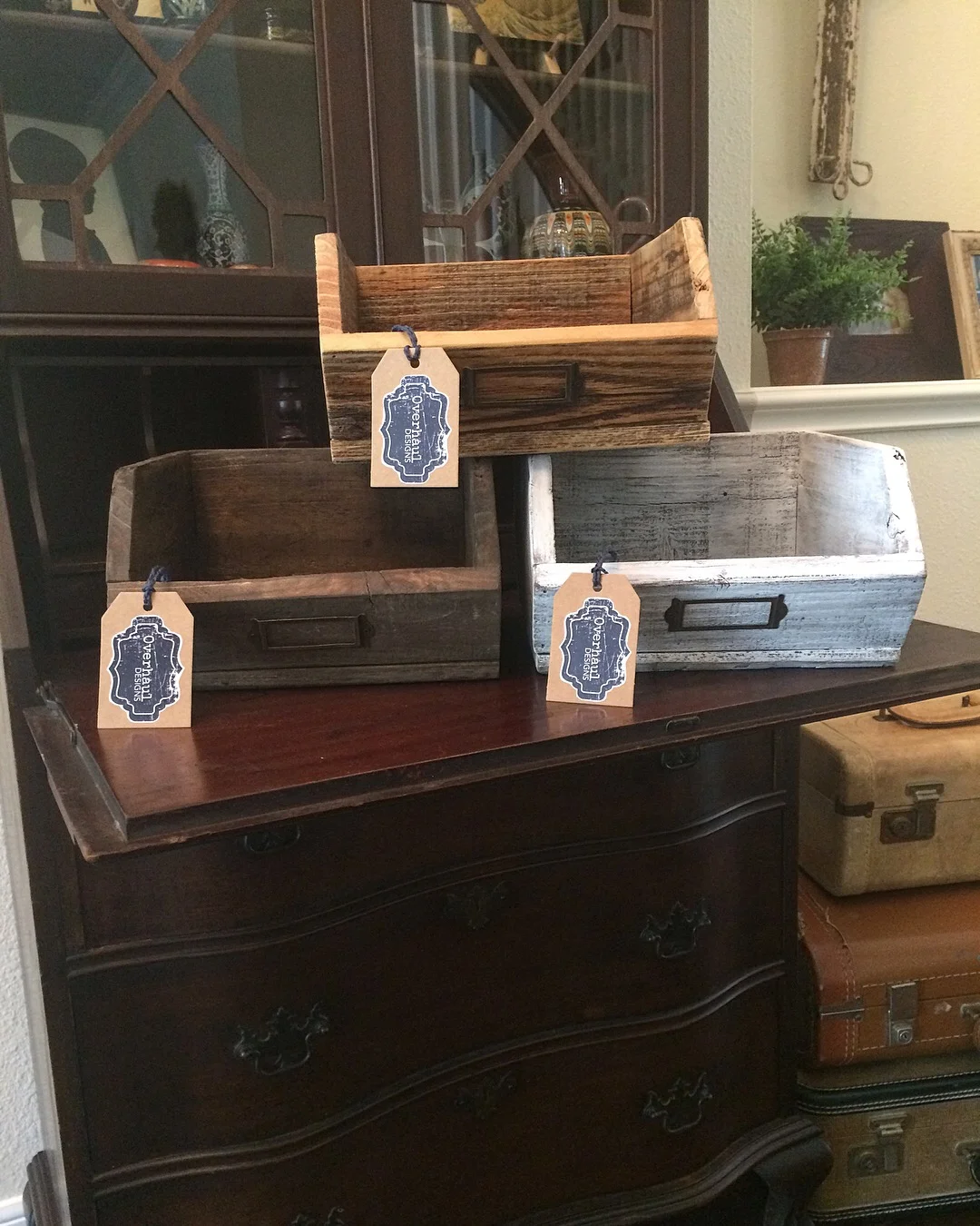 Handmade, reclaimed wood, faux grain bin