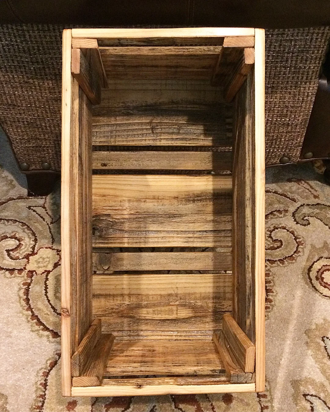 Handmade, reclaimed wood crate