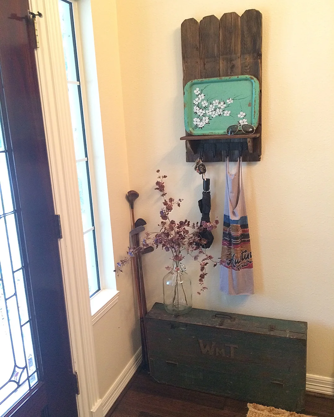 Handmade, reclaimed wood message center