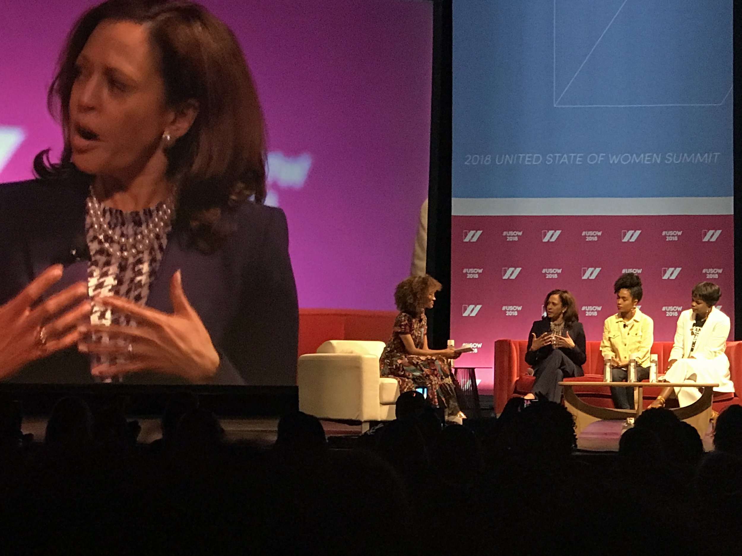 Elaine Welteroth, Senator Kamala Harris, Yara Shahidi, and Brittany Packnett