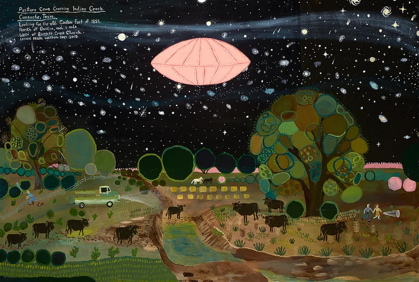 "Pasture Cows Crossing Indian Creek" by Esther Watson