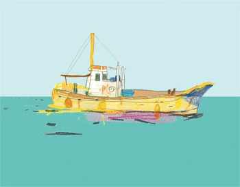 "Yellow Fishing Boat" by  Yumi Okuda