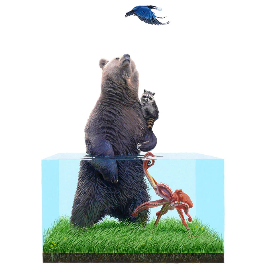 "Totem II (Raven Steals the Light)" by Josh Keyes