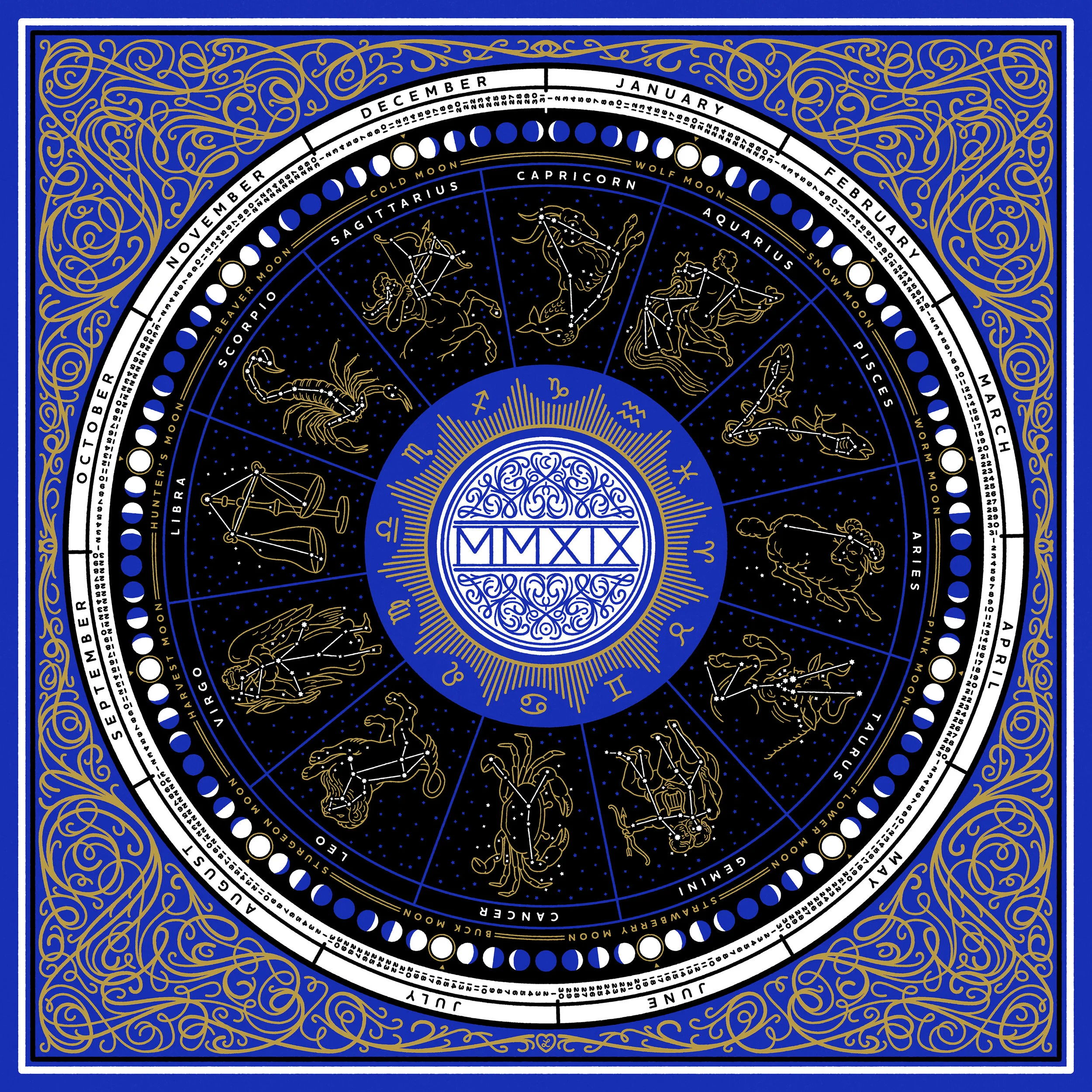 2019 Lunar Calendar by Luke Boggia