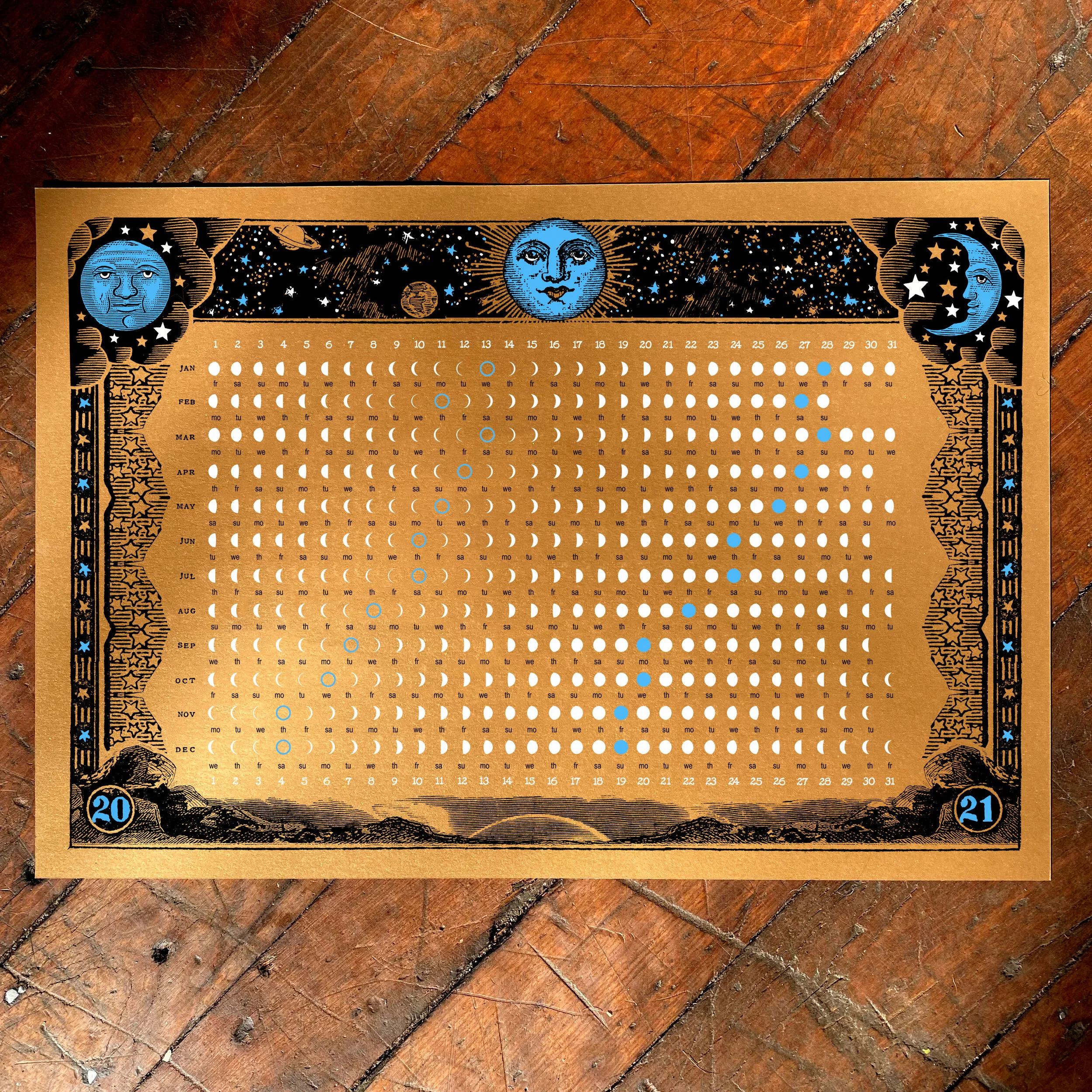 2021 Lunar Calendar by Nate Duval