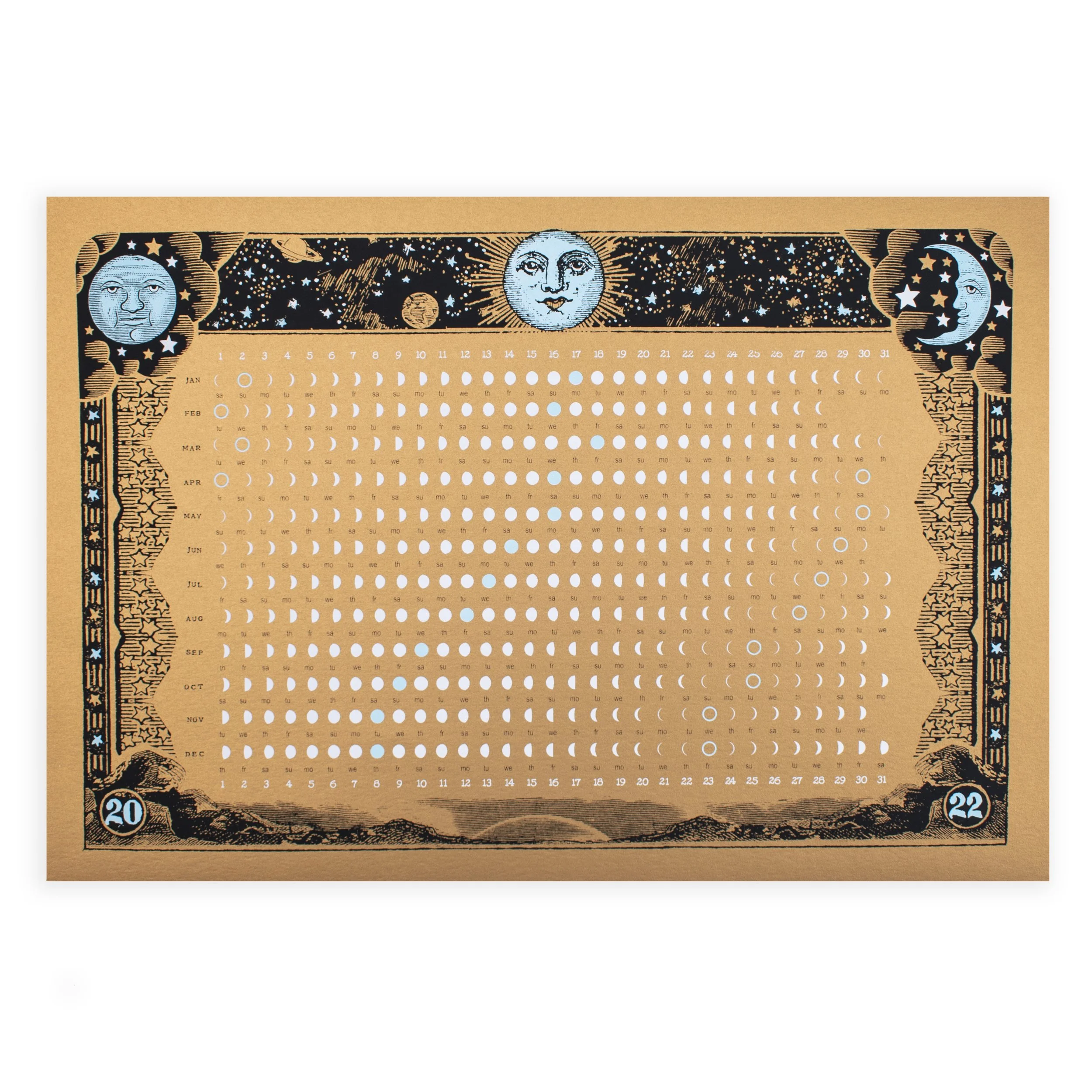 2022 Lunar Calendar by Nate Duval